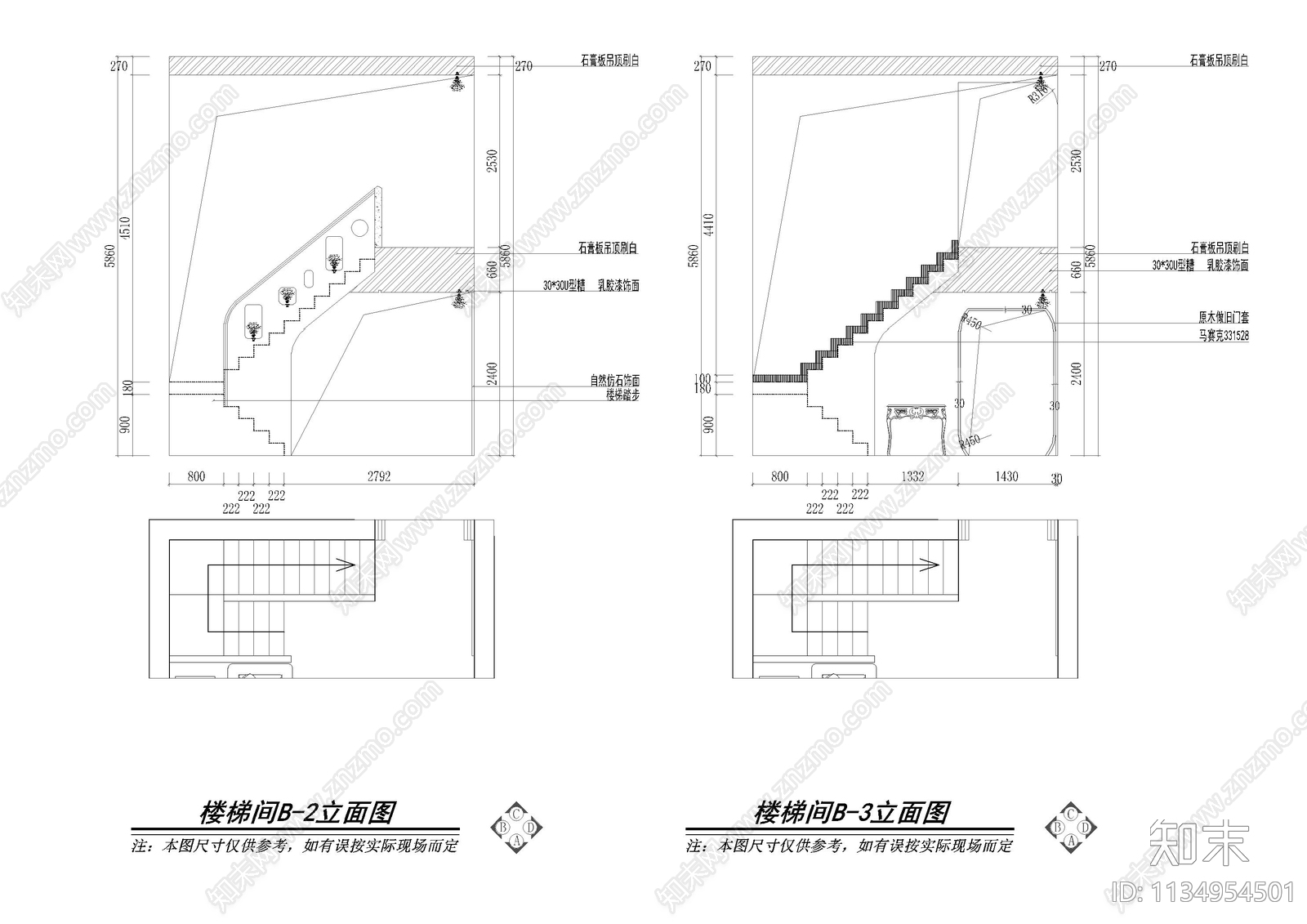 地中海别墅cad施工图下载【ID:1134954501】