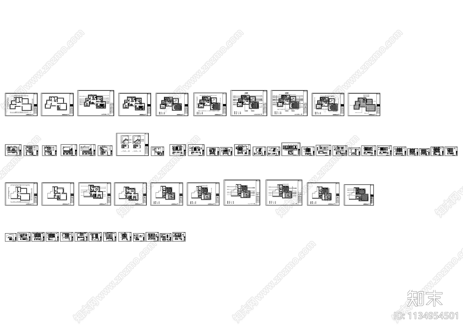 地中海别墅cad施工图下载【ID:1134954501】