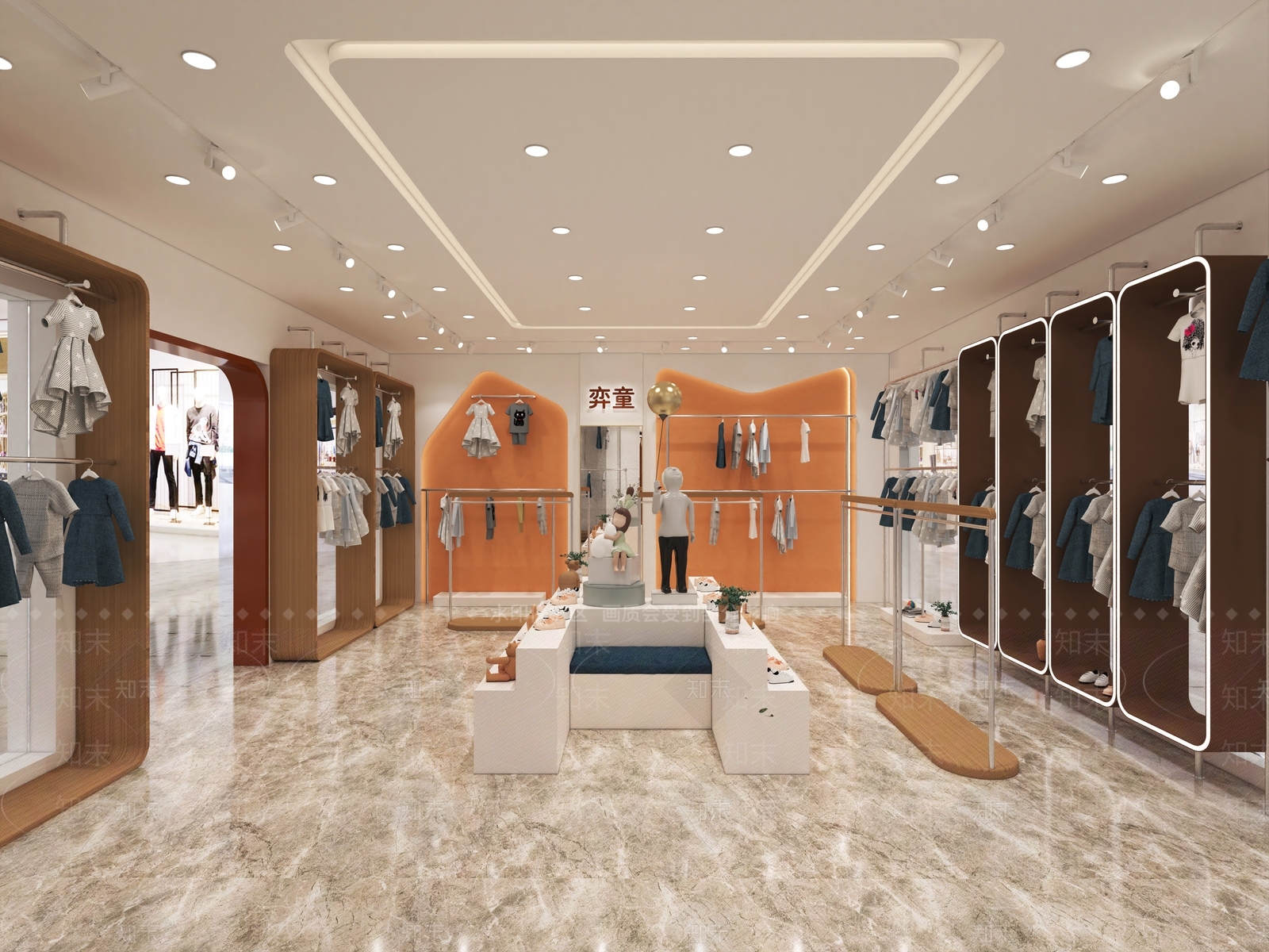 现代潮牌童装店3D模型下载【ID:1134956851】