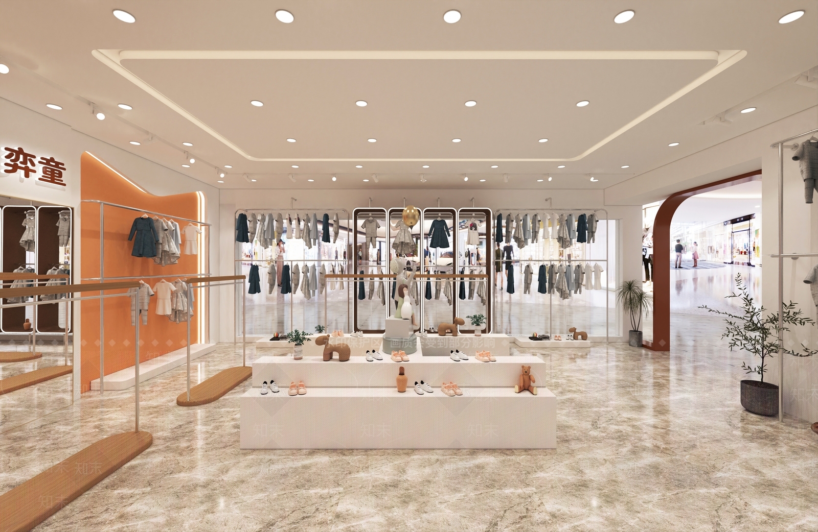 现代潮牌童装店3D模型下载【ID:1134956851】