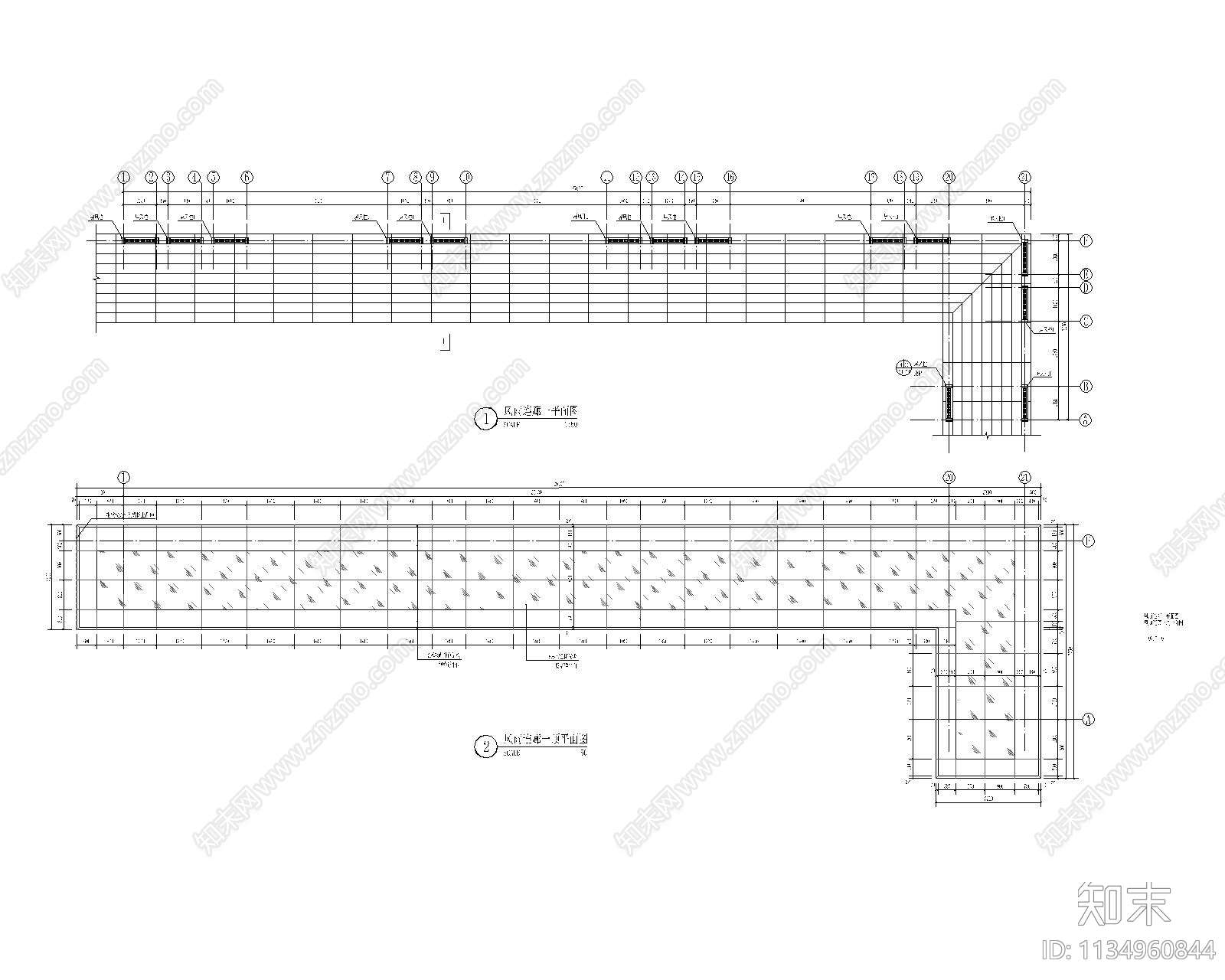 钢结构风雨连廊施工图下载【ID:1134960844】
