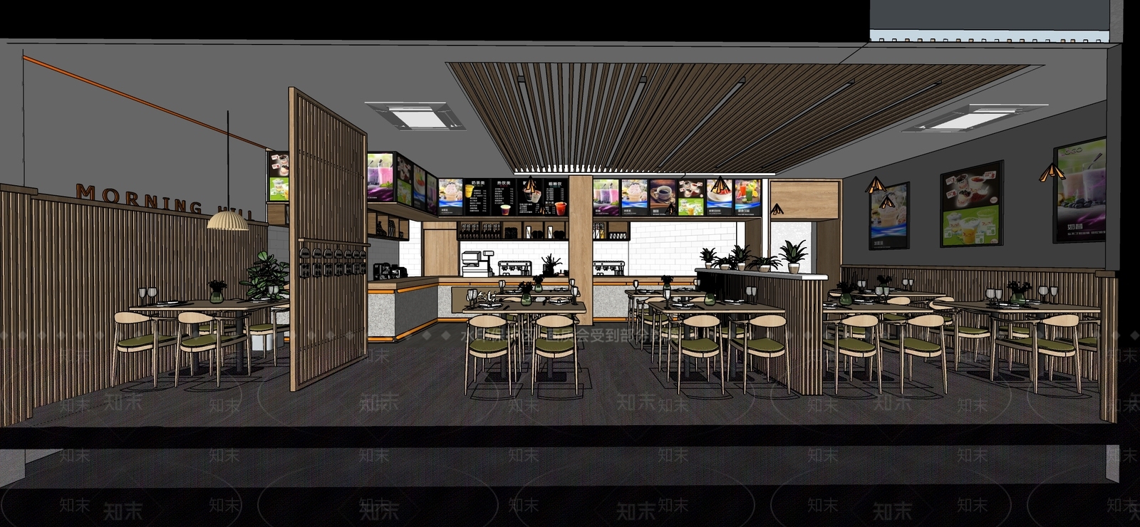 现代快餐店SU模型下载【ID:1134961399】