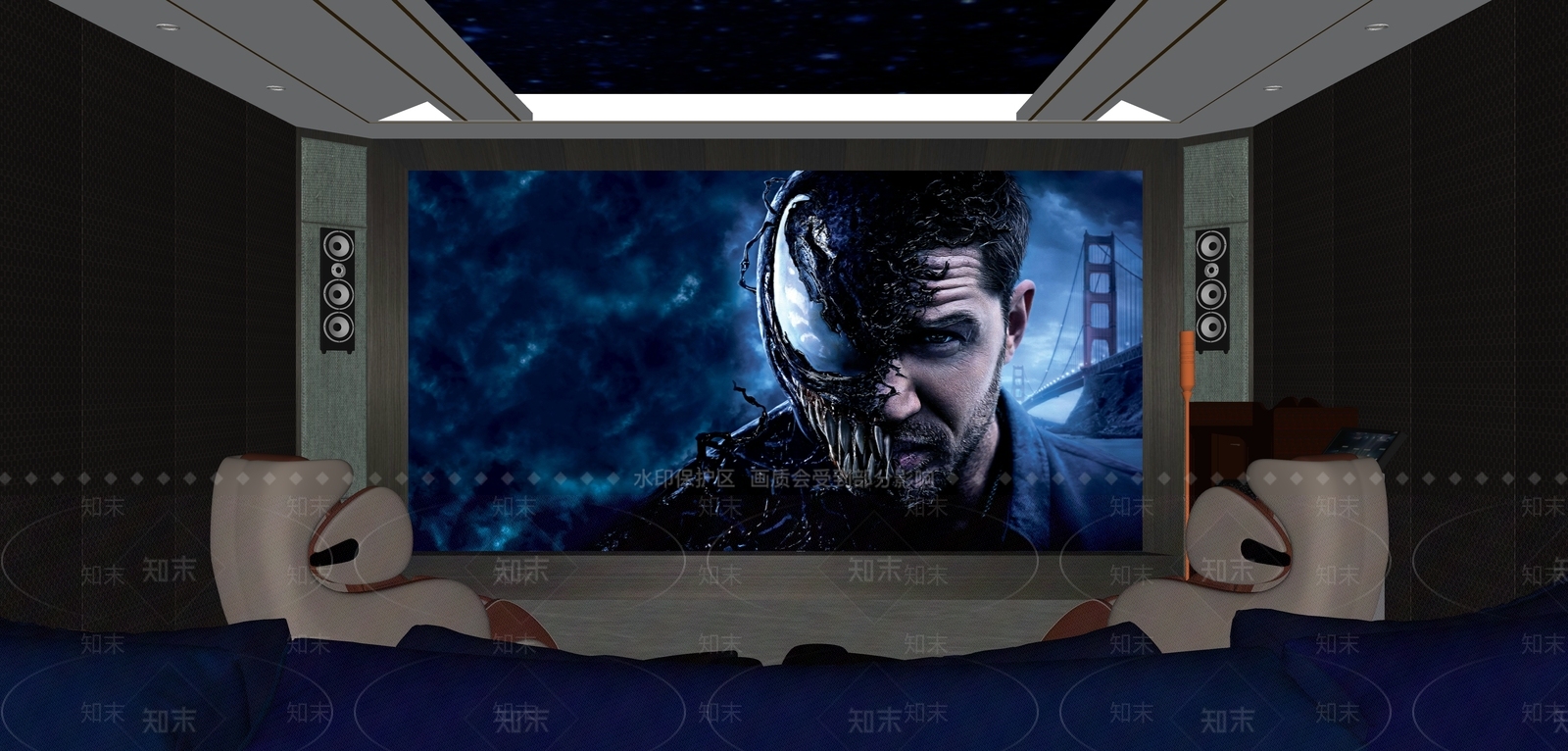 现代简约影音室SU模型下载【ID:1134966650】