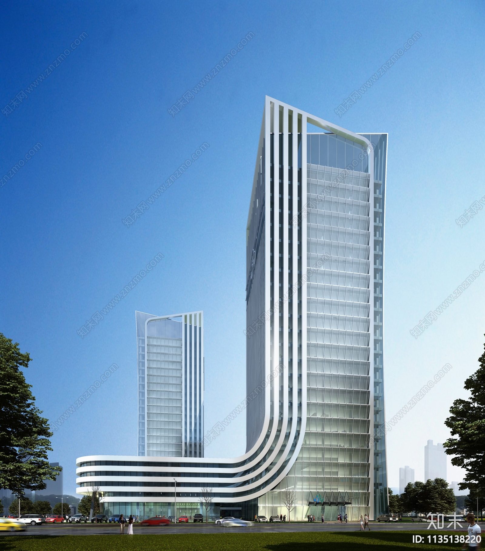 现代金融建筑SU模型下载【ID:1135138220】