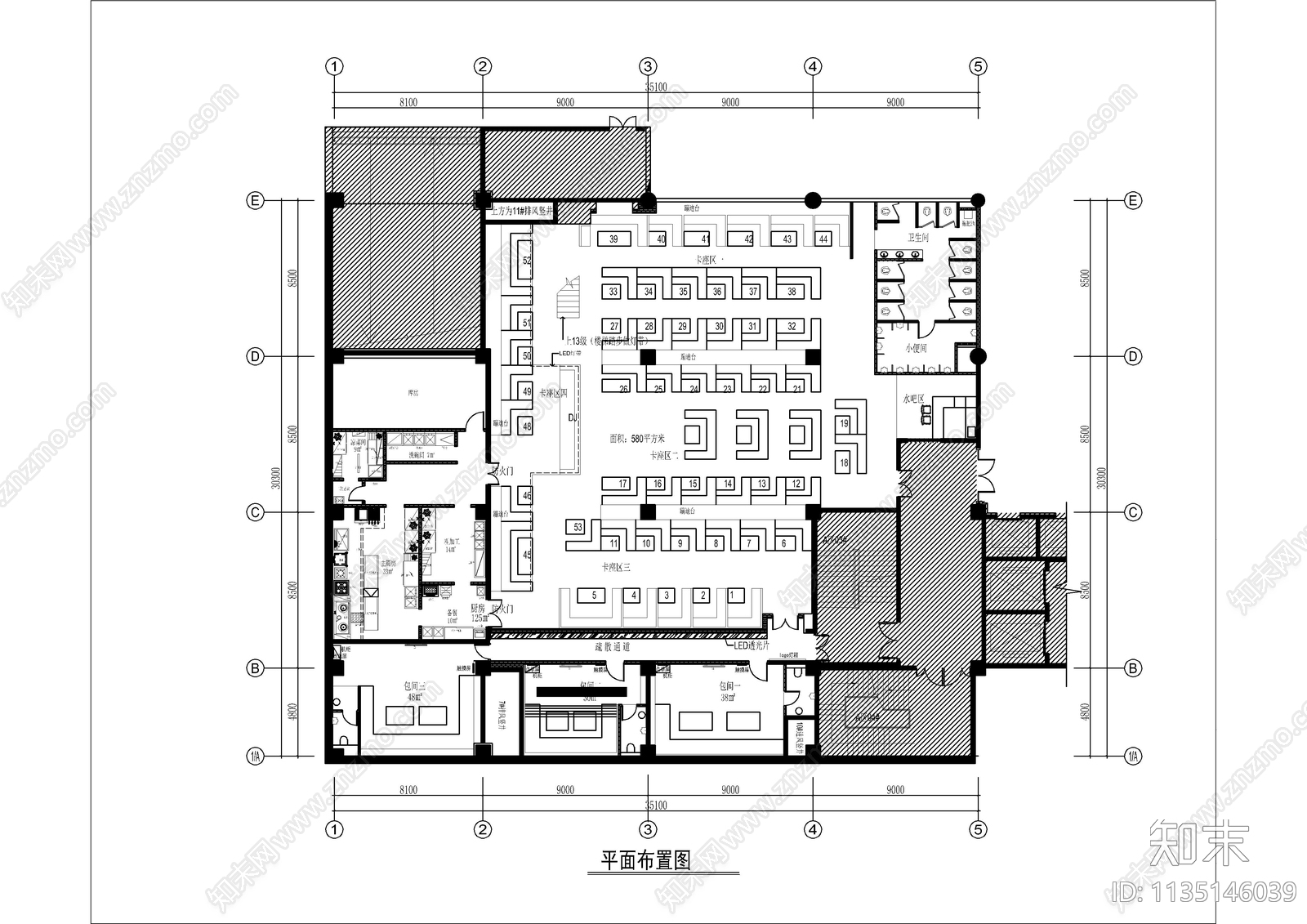 1100平酒吧效果图cad施工图下载【ID:1135146039】