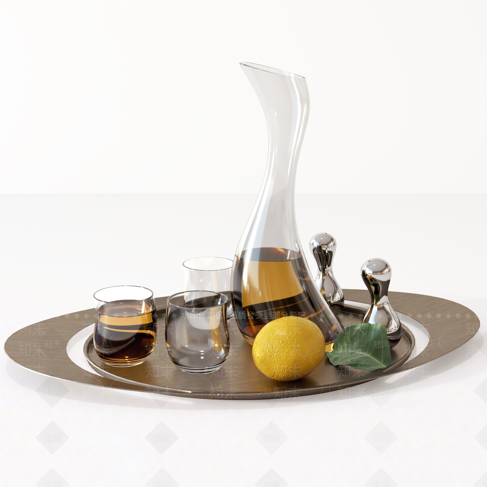 酒瓶酒杯组合3D模型下载【ID:1134965933】