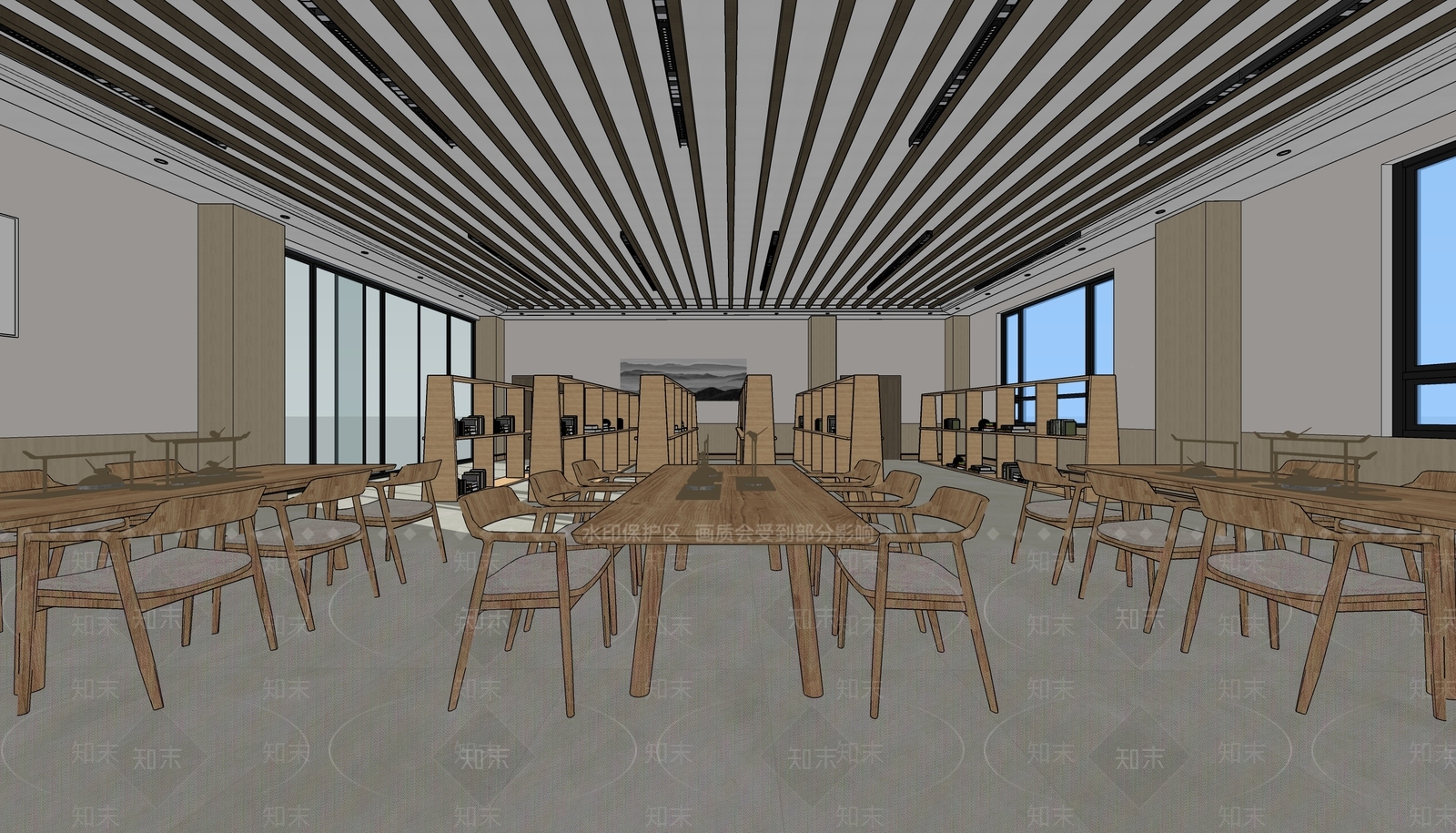 现代学校教室SU模型下载【ID:1134977989】