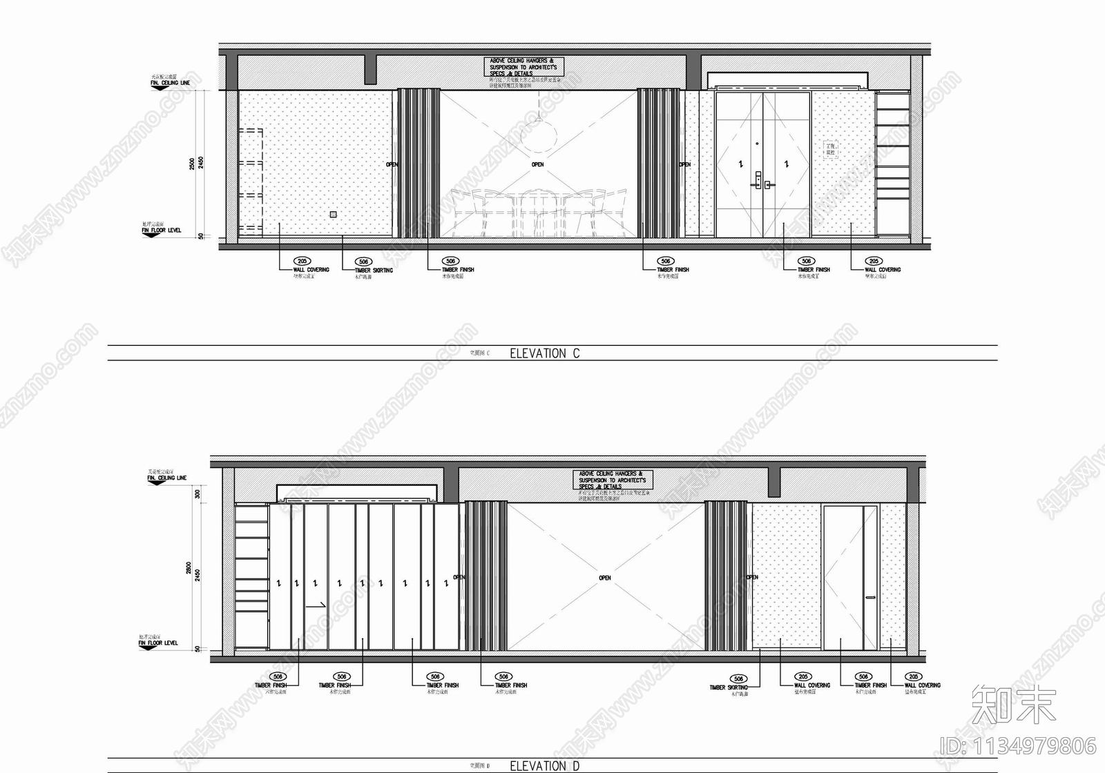 300㎡大平层家装cad施工图下载【ID:1134979806】