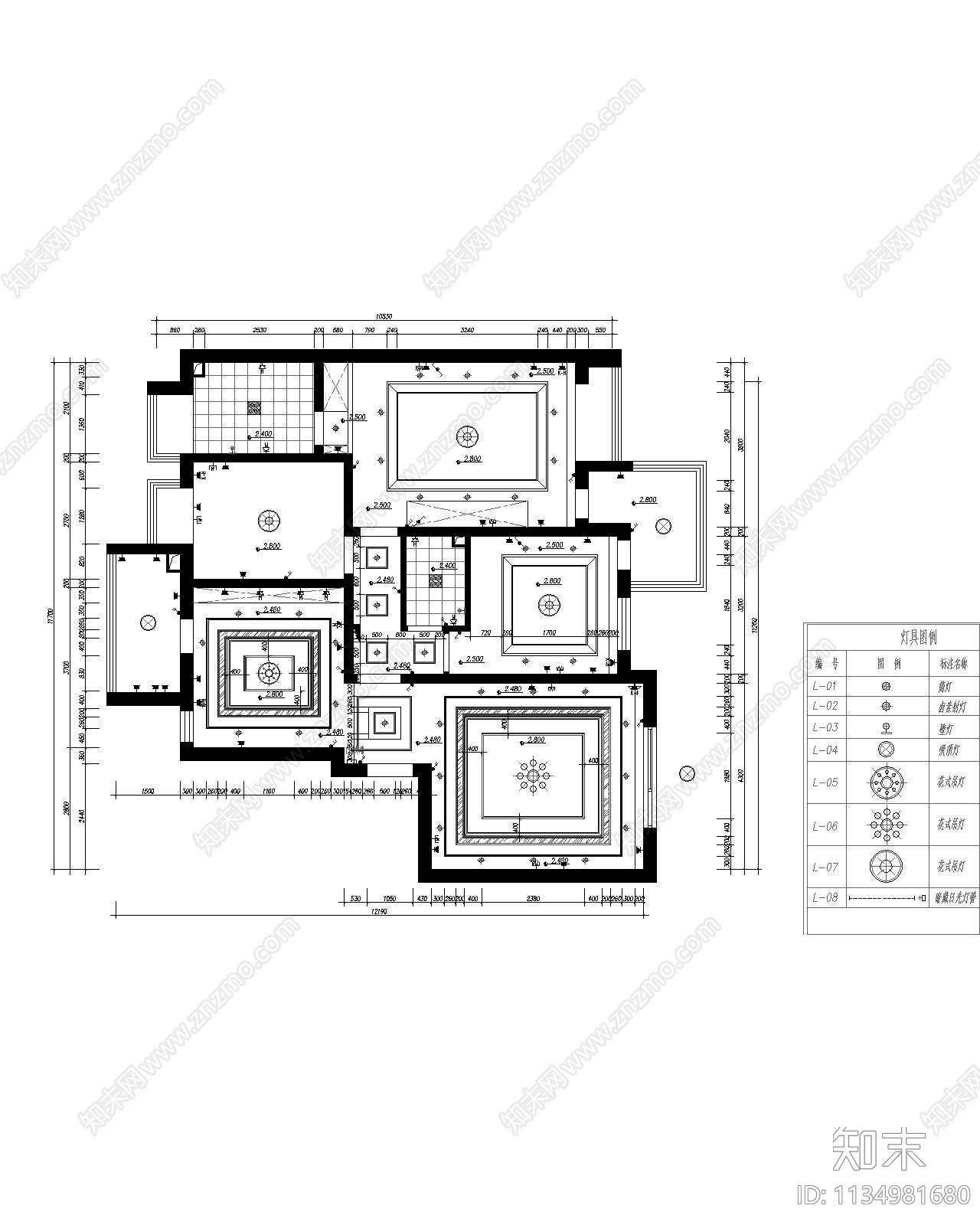 随园公寓装修cad施工图下载【ID:1134981680】