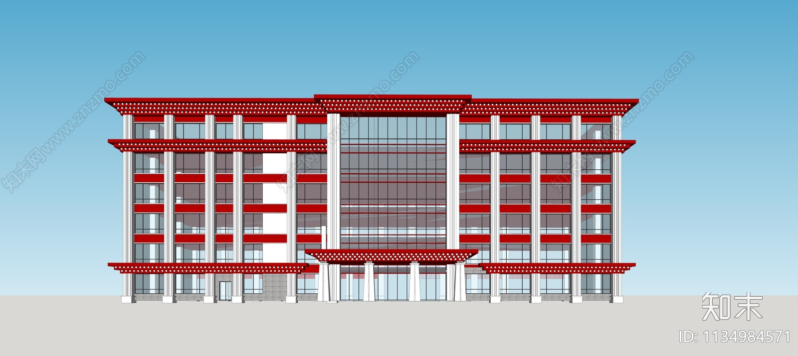 现代藏式宿舍建筑SU模型下载【ID:1134984571】