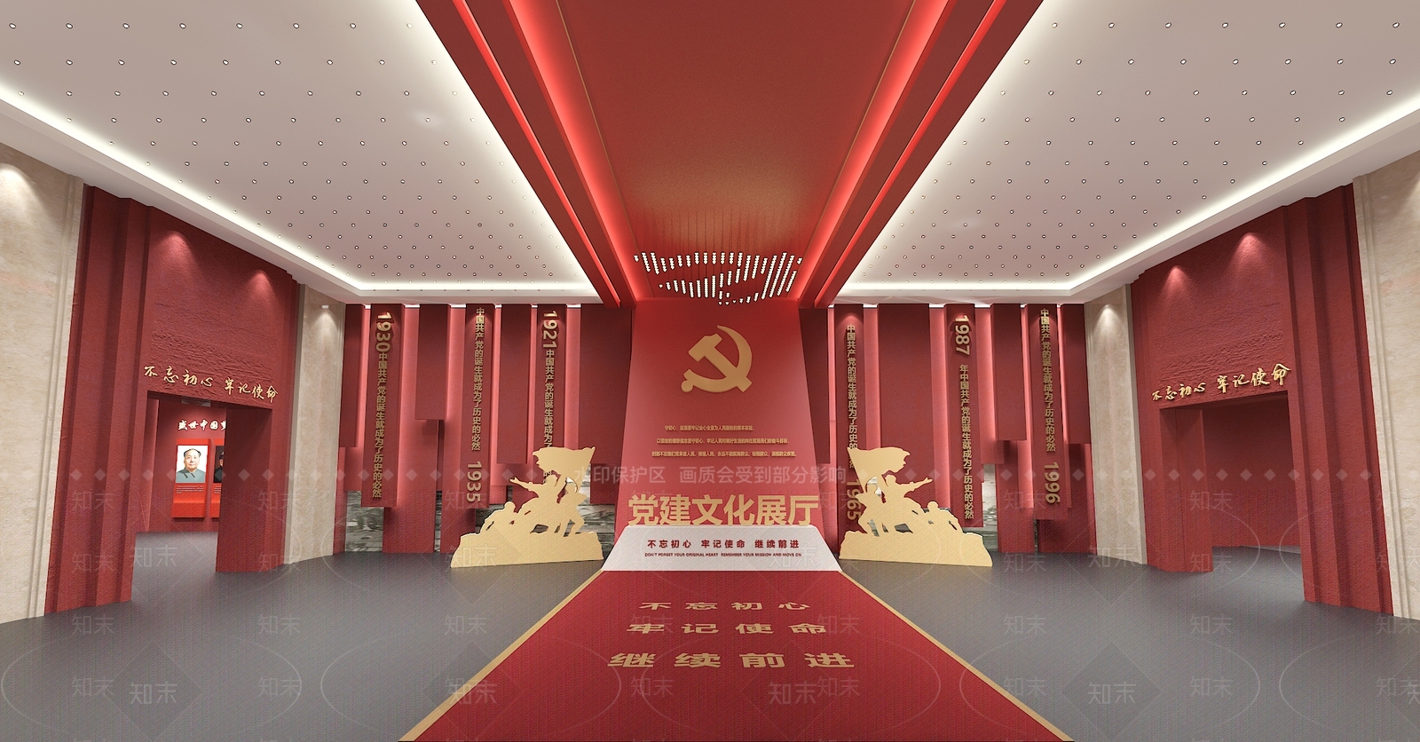 现代党建文化展厅SU模型下载【ID:1135085983】