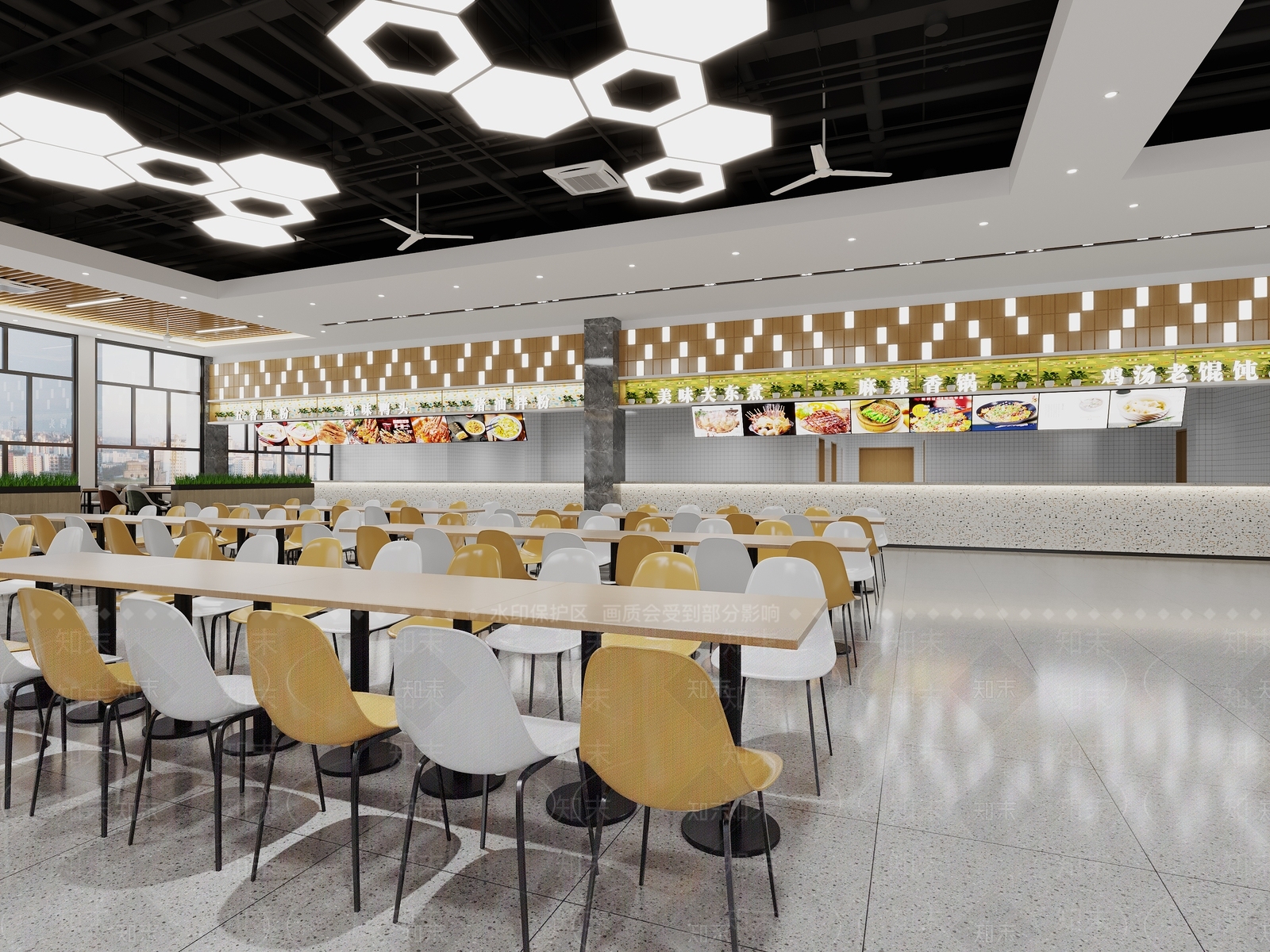 现代食堂3D模型下载【ID:1134996676】