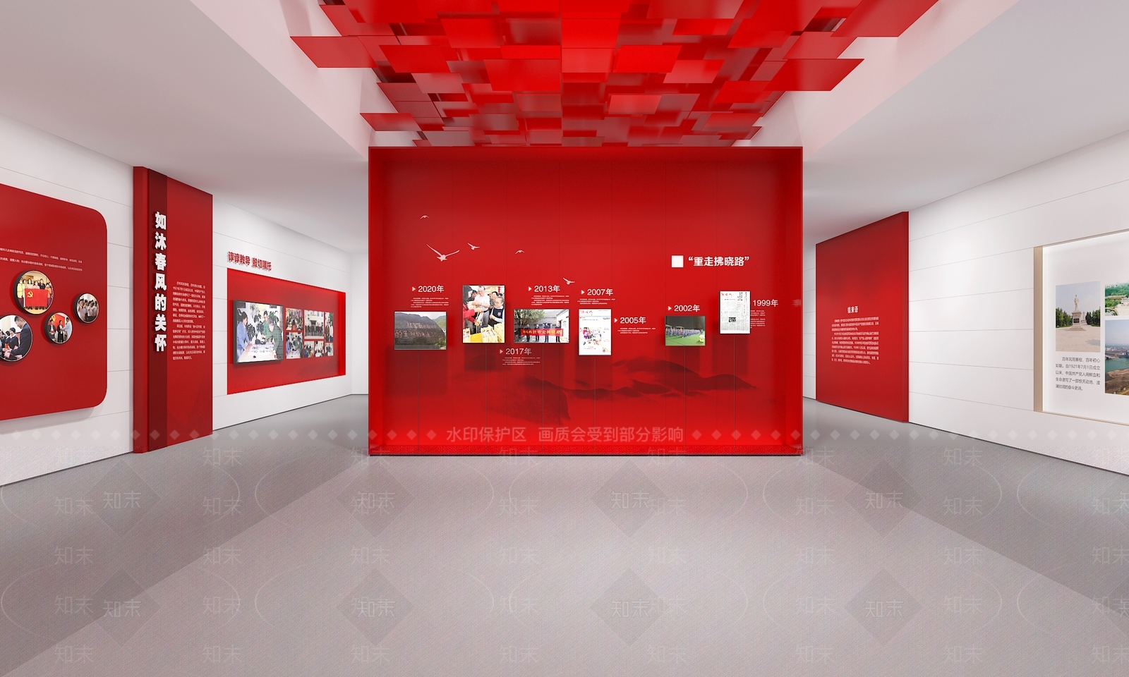 现代党建展厅SU模型下载【ID:1134995488】