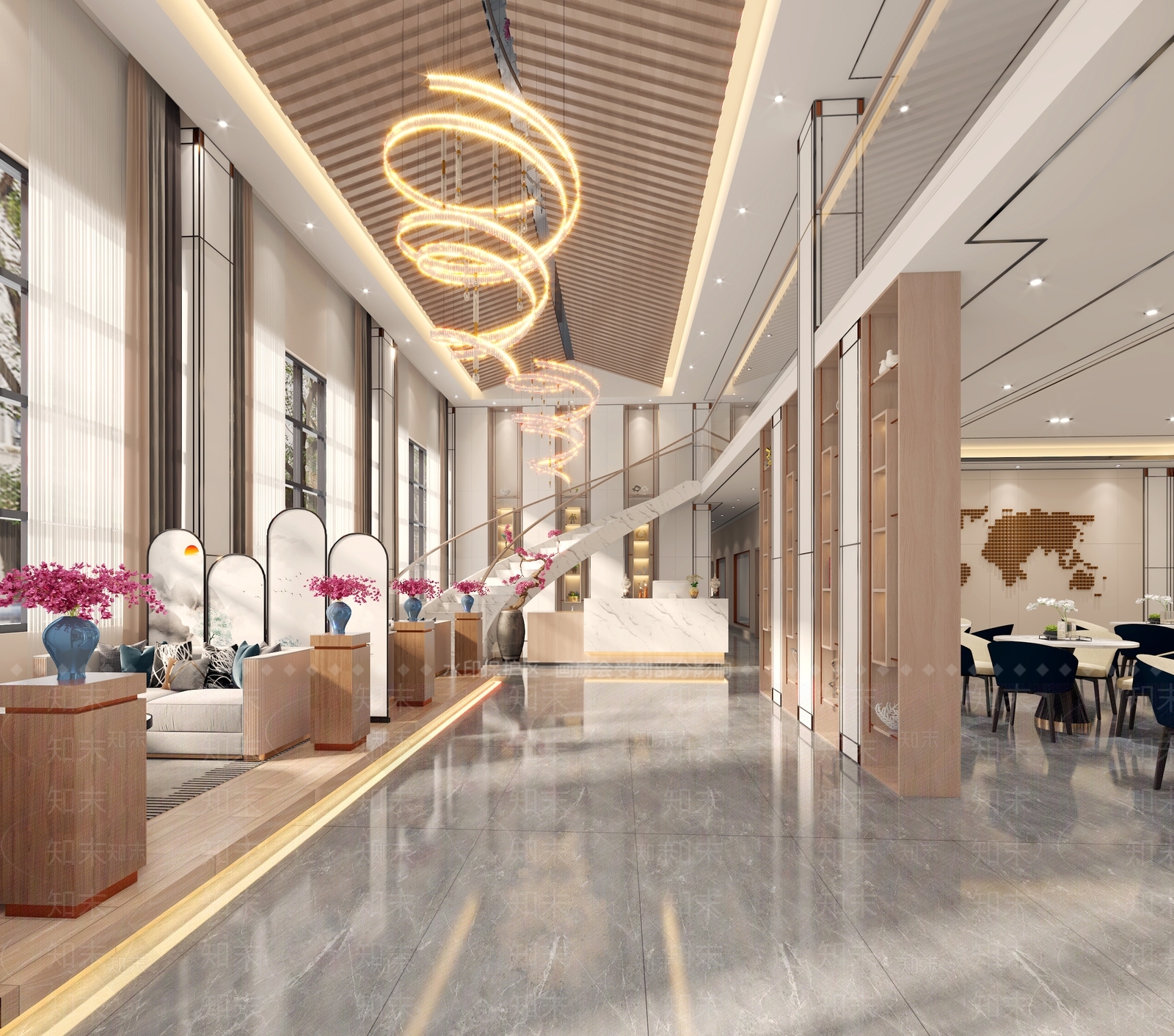 新中式茶楼3D模型下载【ID:1134997645】
