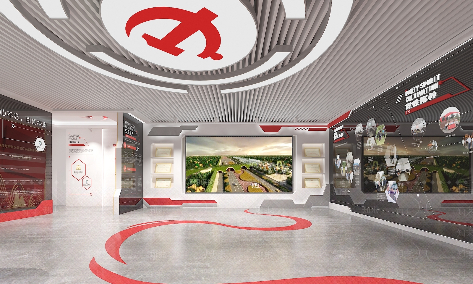 现代党建展厅SU模型下载【ID:1135062522】