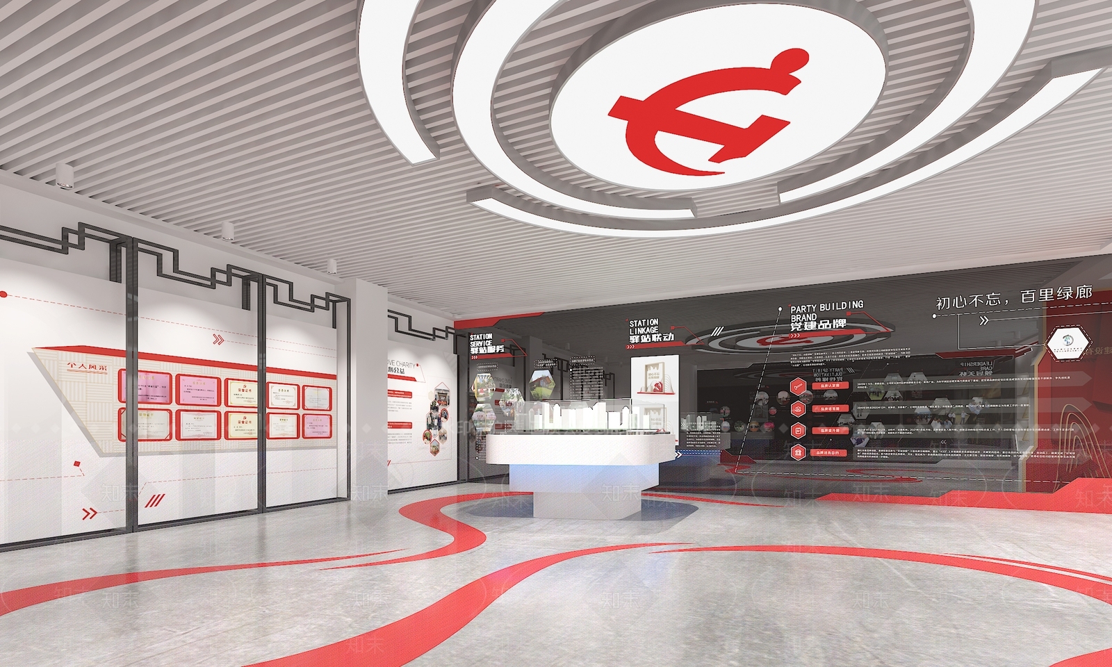 现代党建展厅SU模型下载【ID:1135062522】