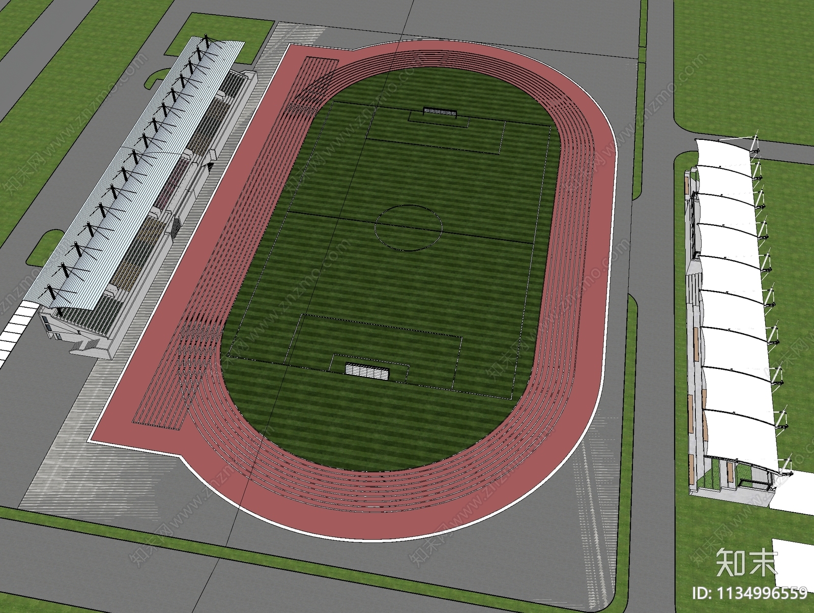 现代体育空间足球场SU模型下载【ID:1134996559】