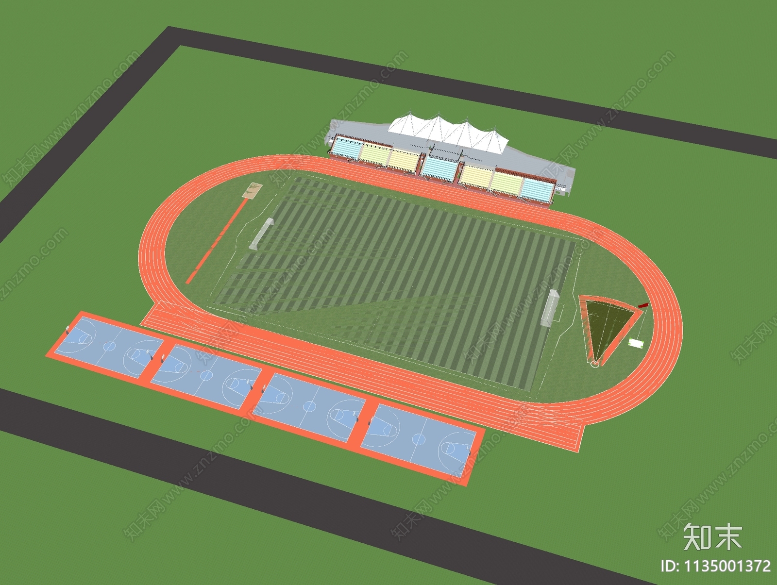 现代体育空间足球场SU模型下载【ID:1135001372】