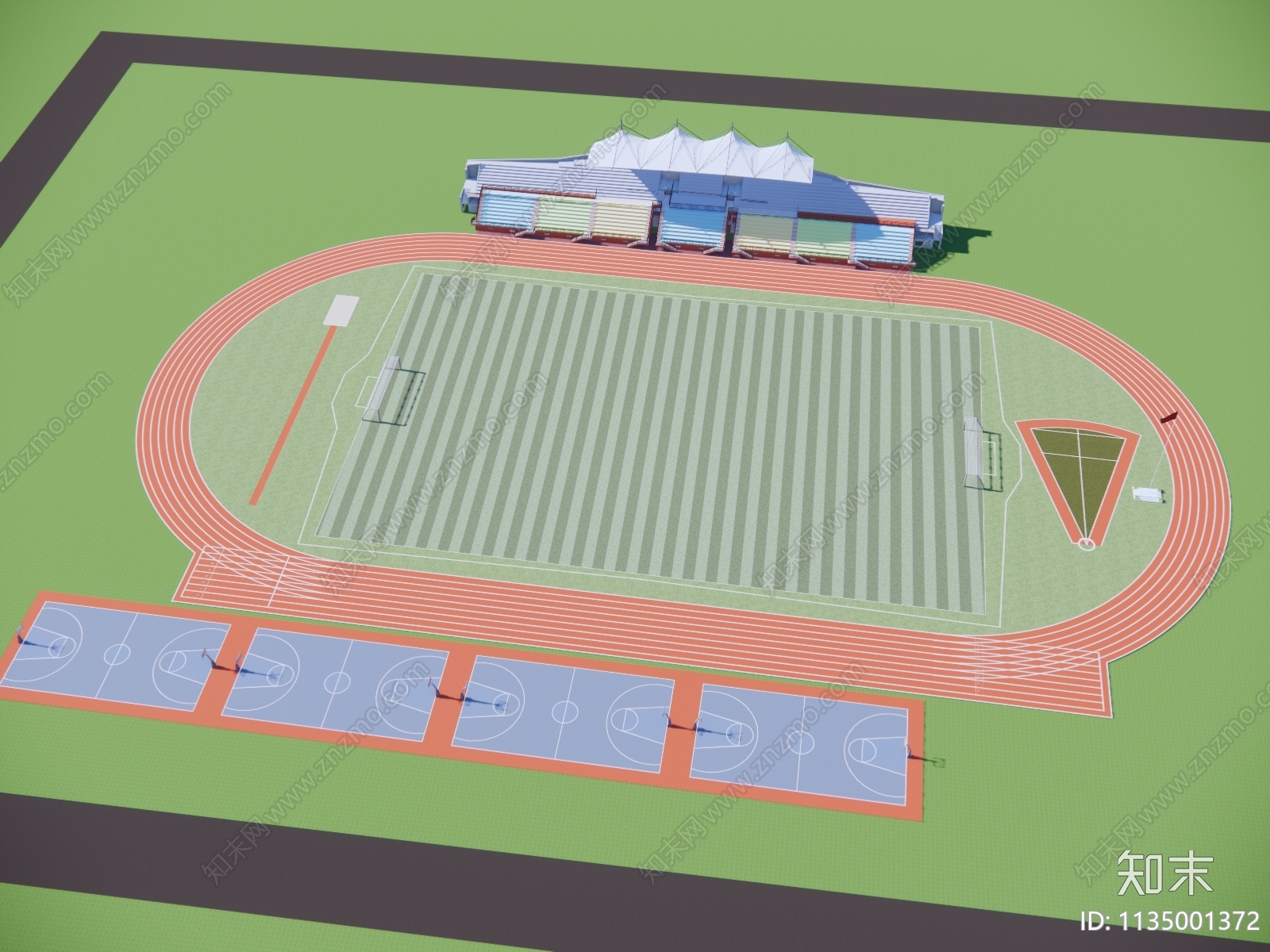 现代体育空间足球场SU模型下载【ID:1135001372】