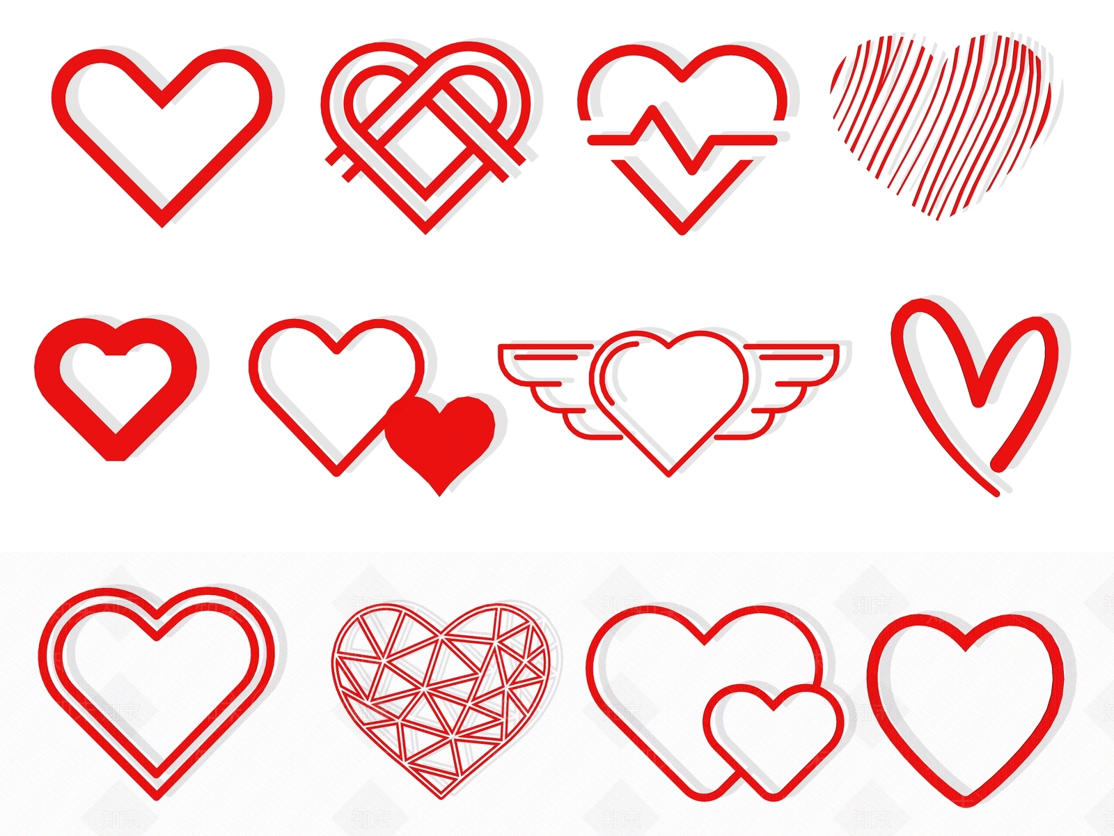 现代心形logo标志墙饰3D模型下载【ID:1135001883】