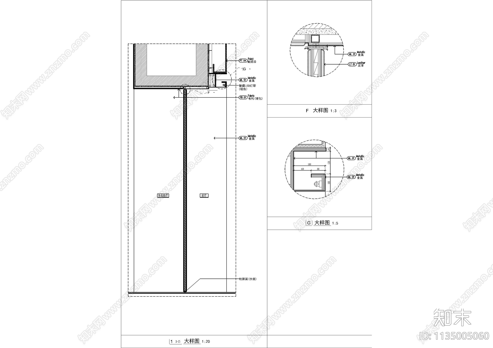 旋转门大样图cad施工图下载【ID:1135005060】