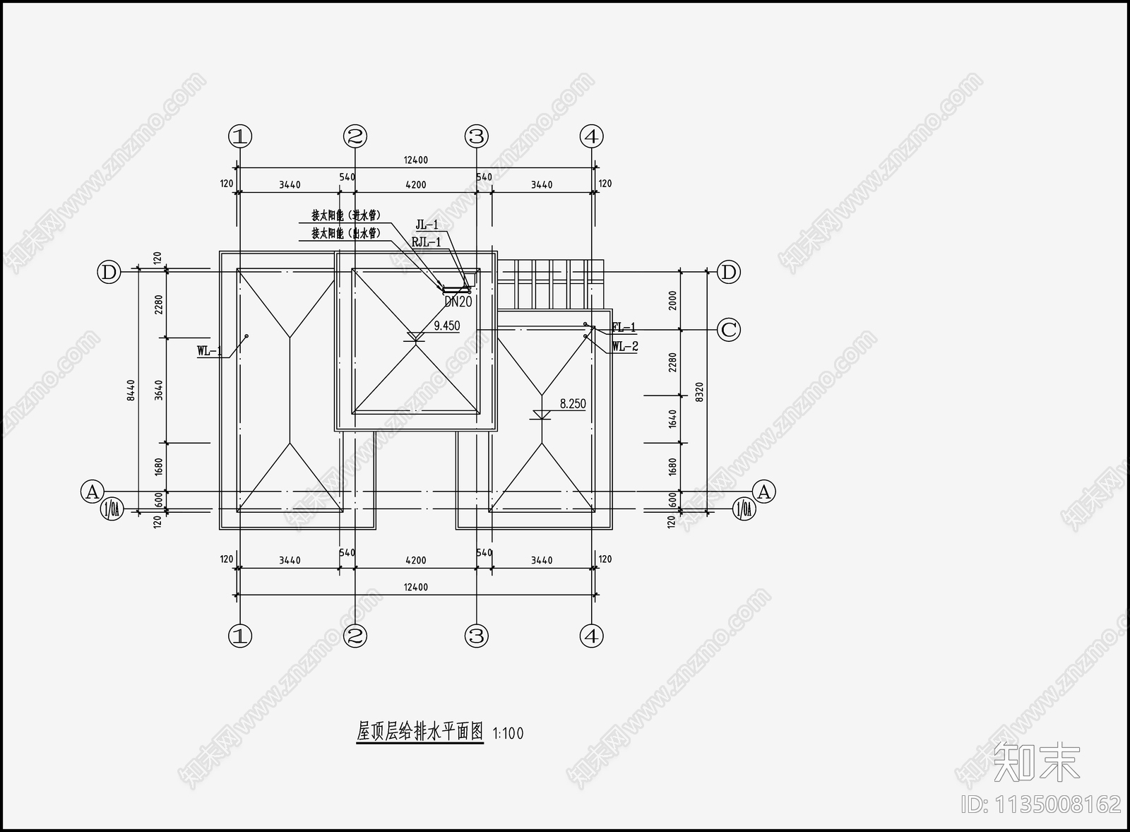 自建房建筑给排水cad施工图下载【ID:1135008162】