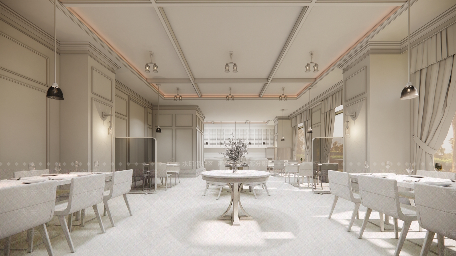 美式西餐厅SU模型下载【ID:1135008731】