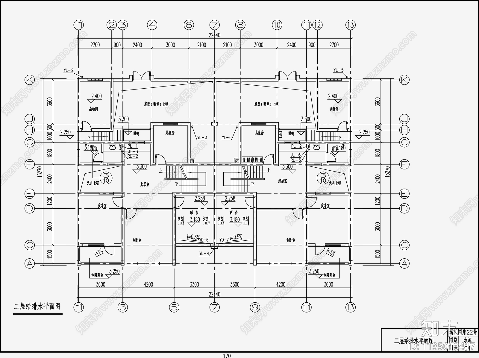 自建房建筑给排水cad施工图下载【ID:1135013417】