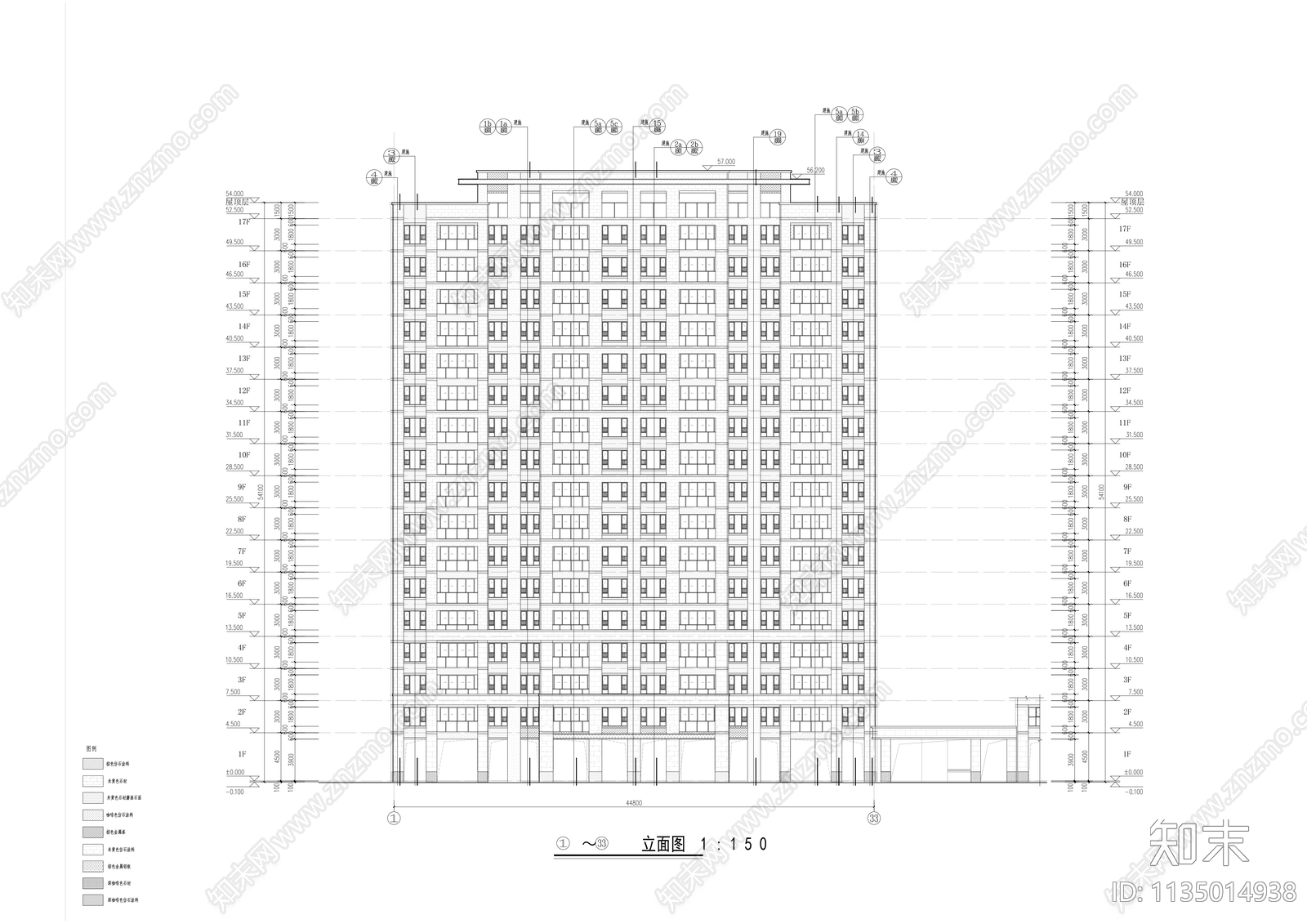 现代高层住宅小区建筑cad施工图下载【ID:1135014938】