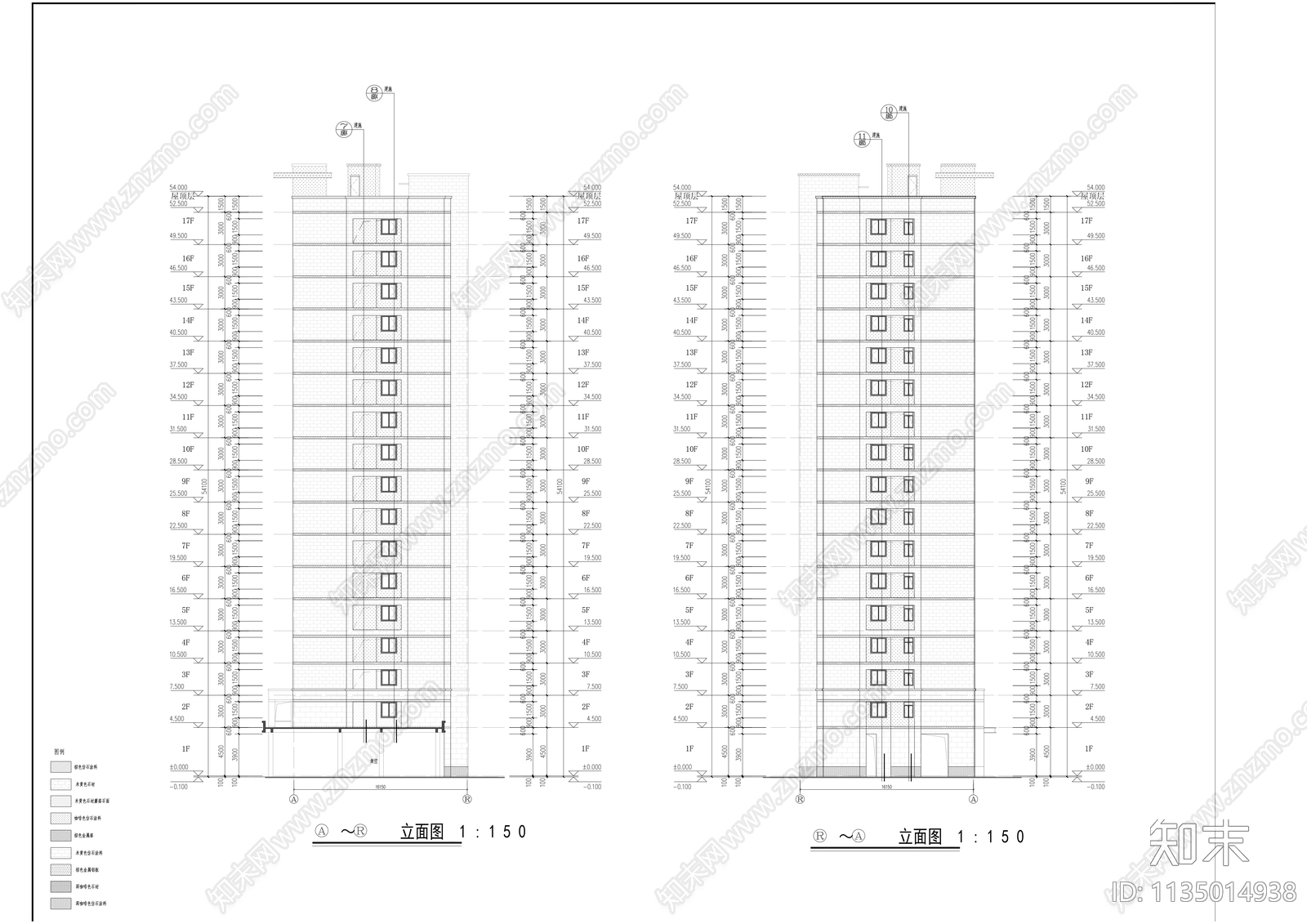 现代高层住宅小区建筑cad施工图下载【ID:1135014938】