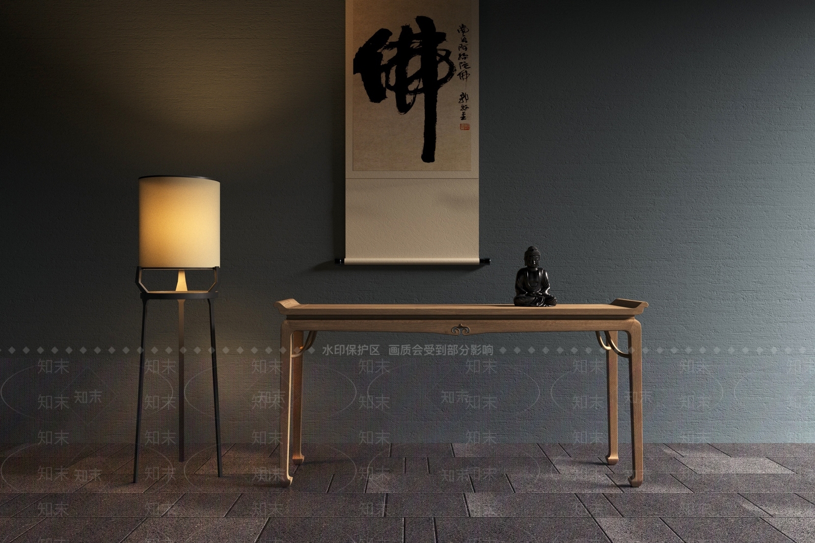 中式端景条案SU模型下载【ID:1135049813】