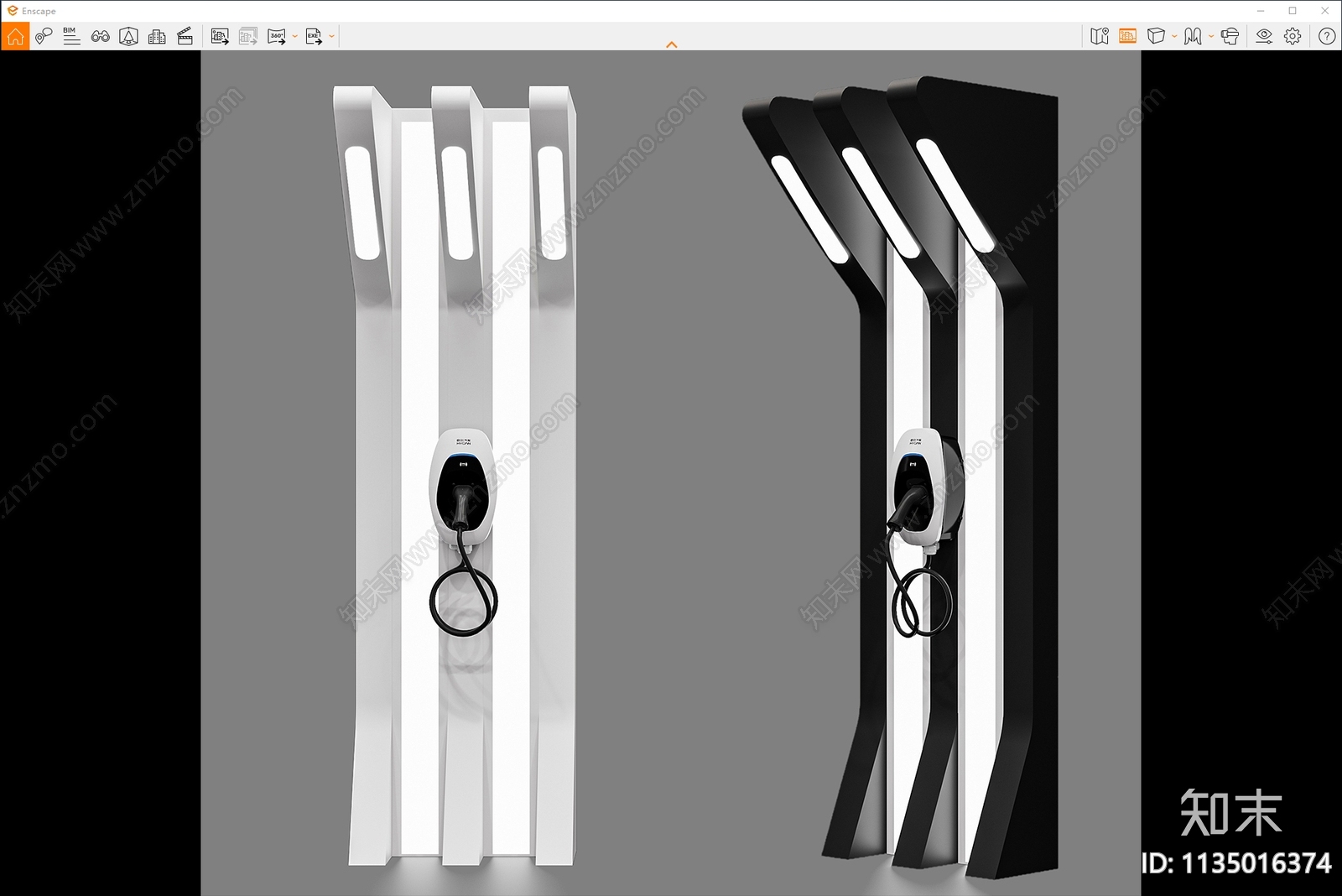 现代新能源汽车充电桩SU模型下载【ID:1135016374】