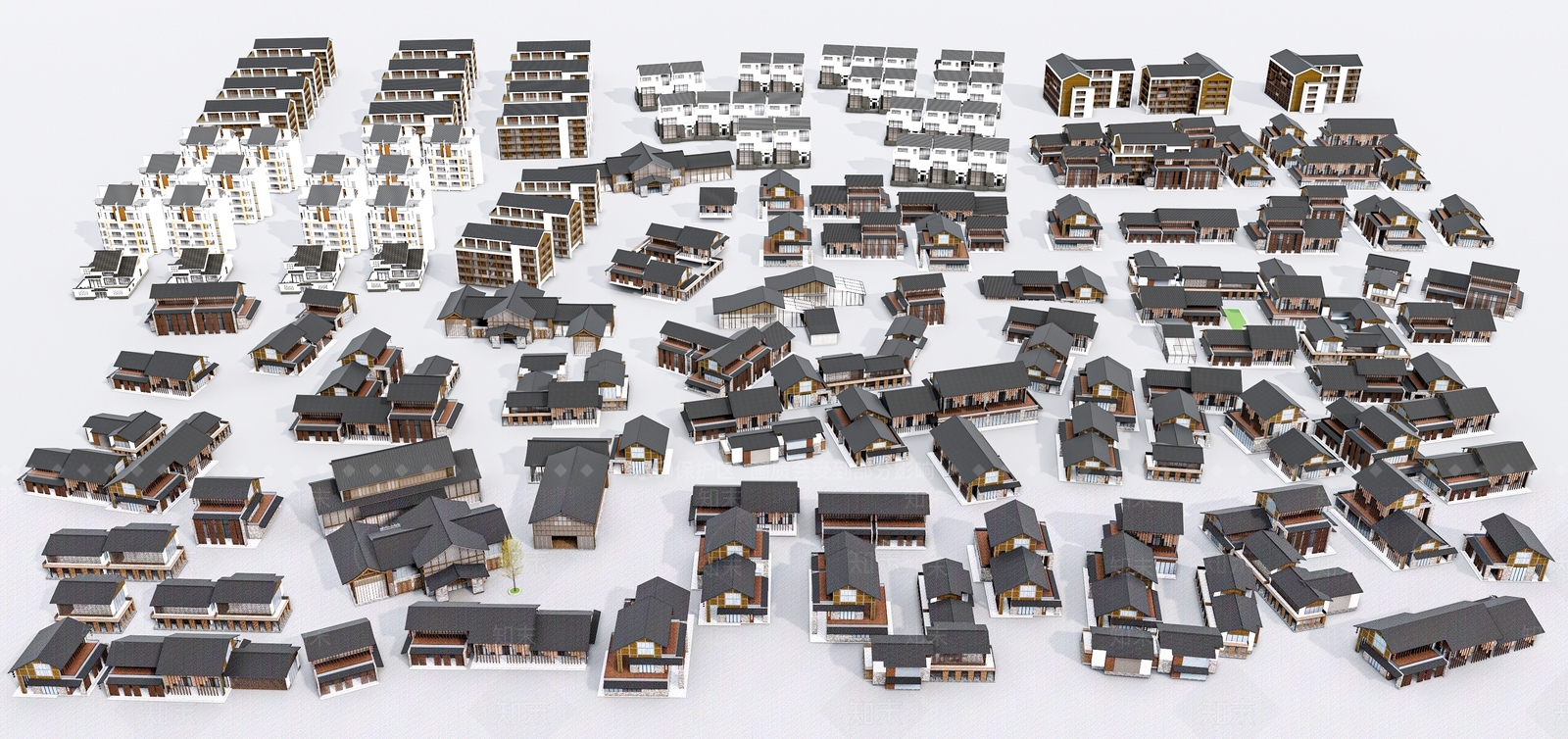 新中式民宿SU模型下载【ID:1135018272】