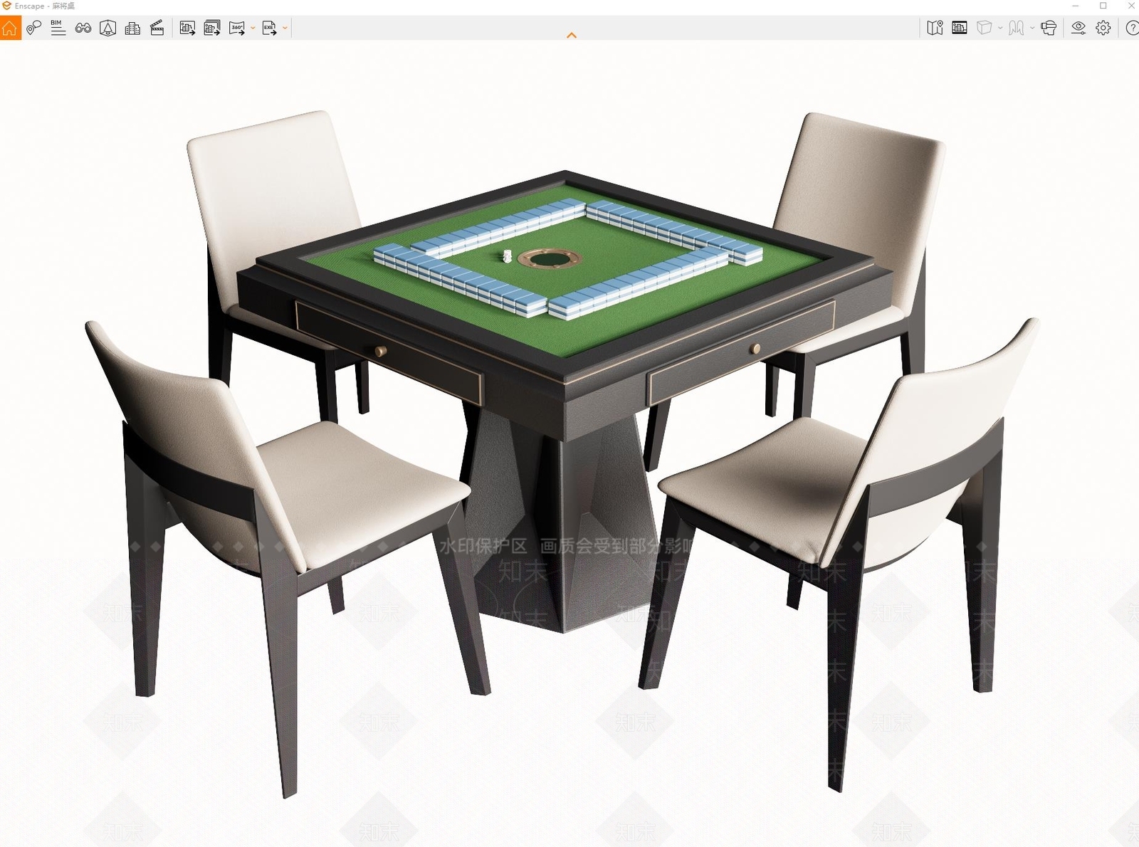 棋牌桌SU模型下载【ID:1135033834】