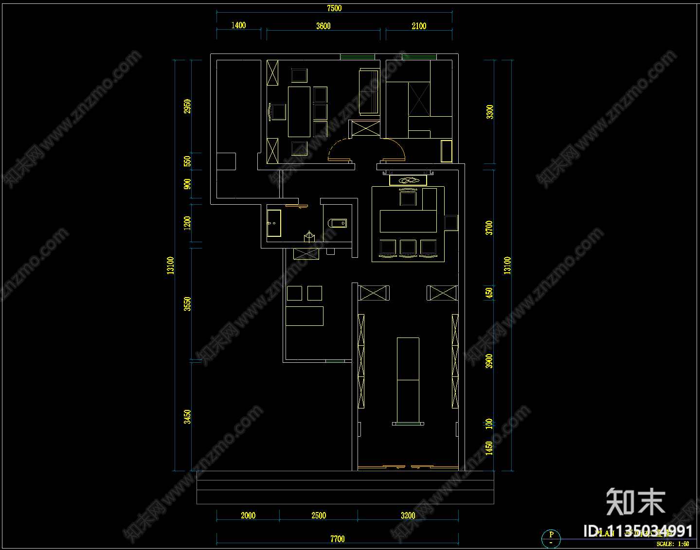 网红茶室店铺cad施工图下载【ID:1135034991】