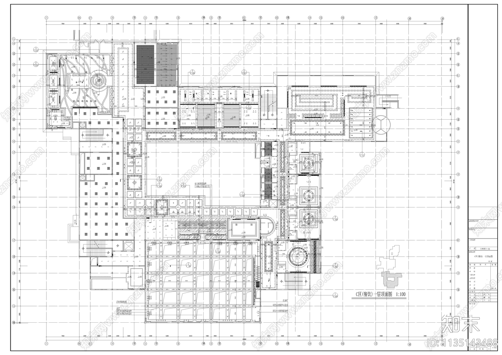 五星级酒店cad施工图下载【ID:1135143488】