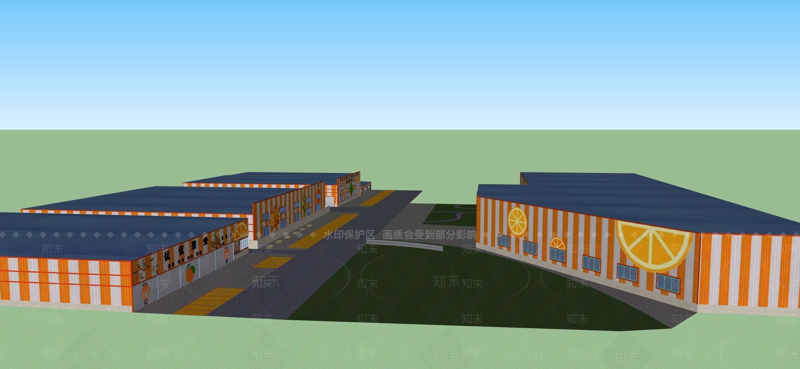 现代厂房SU模型下载【ID:1135041834】