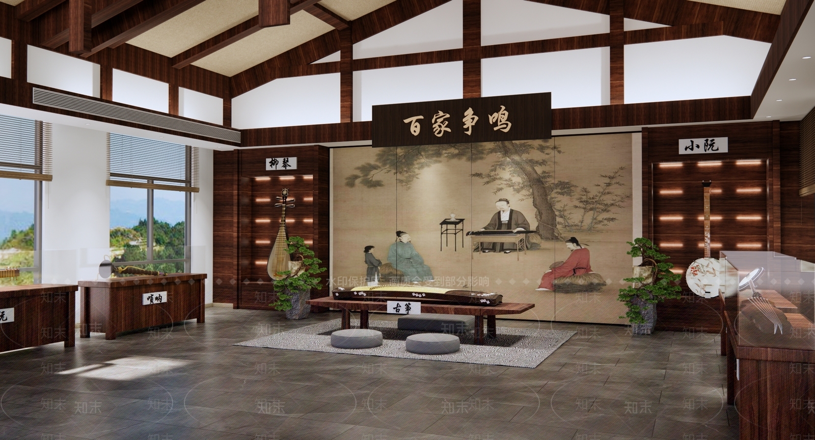 中式博物馆内部SU模型下载【ID:1135045478】