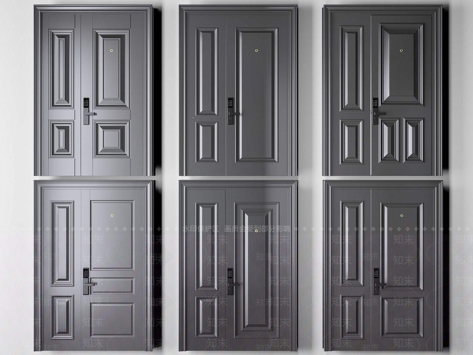 现代子母门3D模型下载【ID:1135045392】