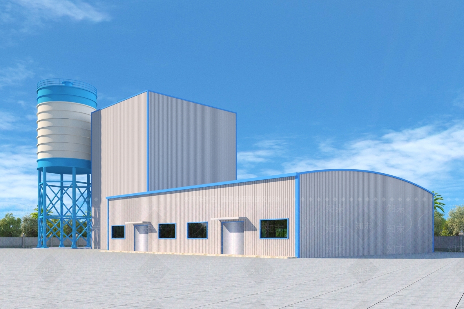 现代工业厂房3D模型下载【ID:1135050755】