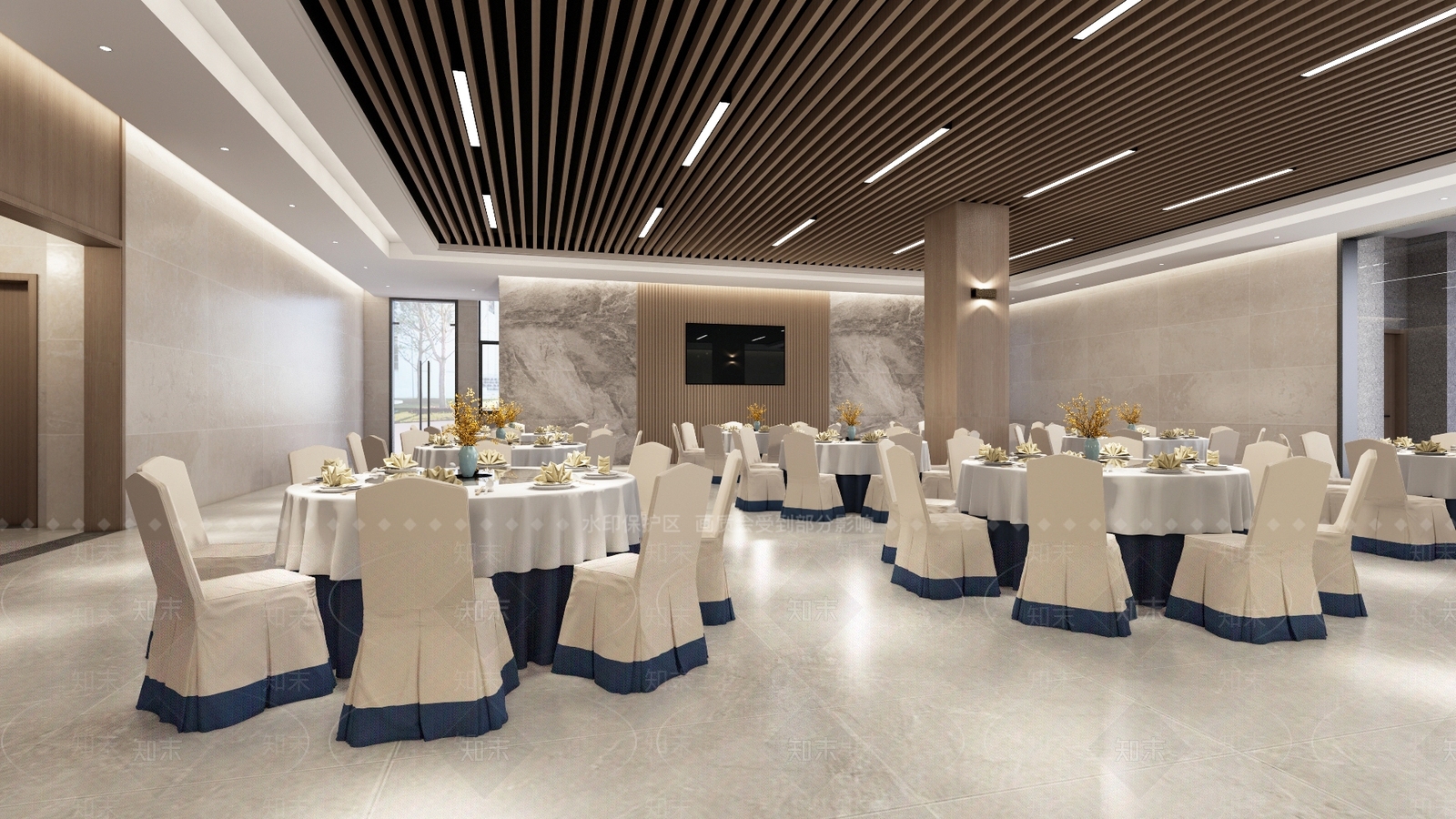 现代酒店宴会厅SU模型下载【ID:1135052058】