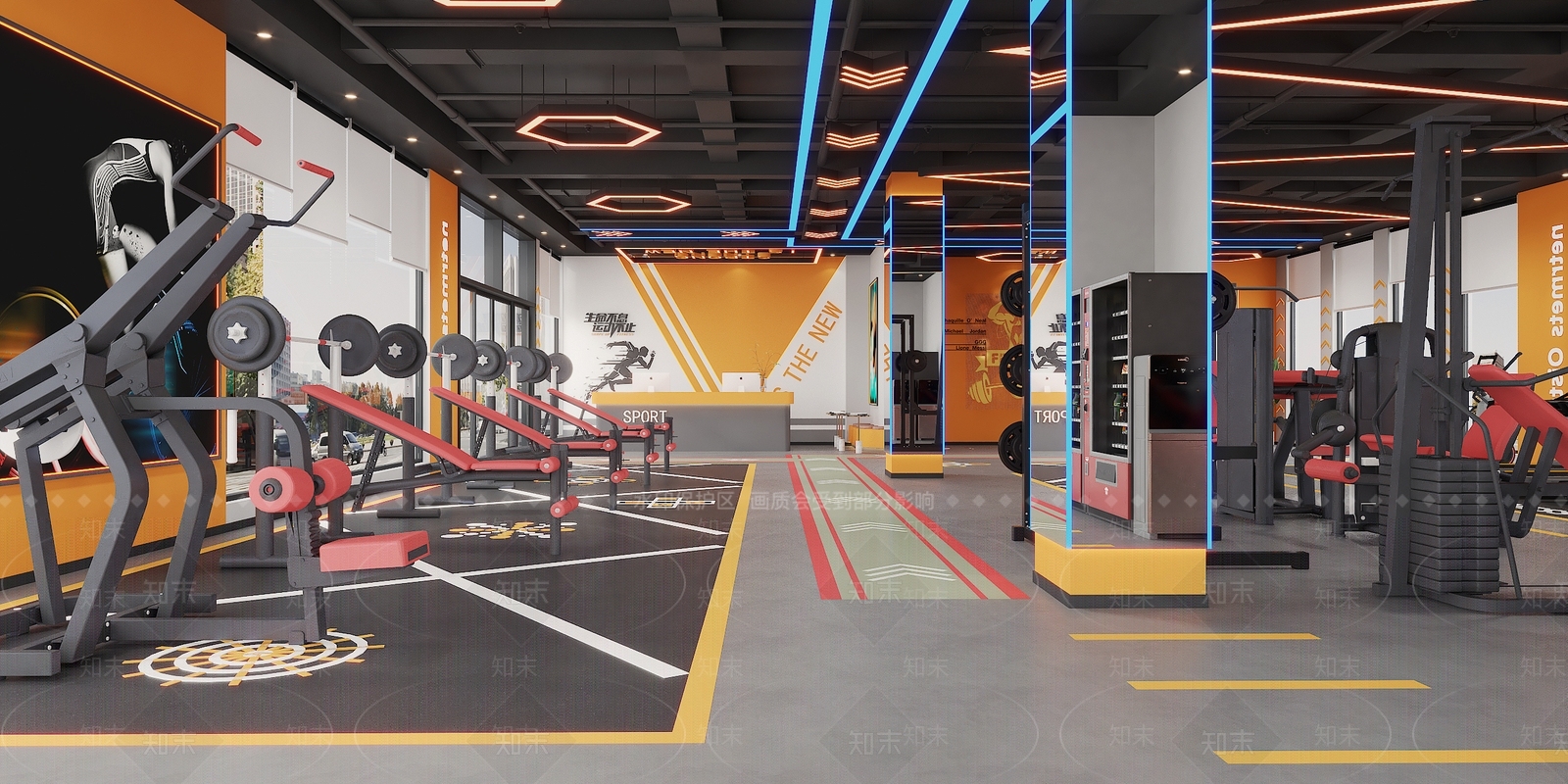 工业风健身房3D模型下载【ID:1135054628】