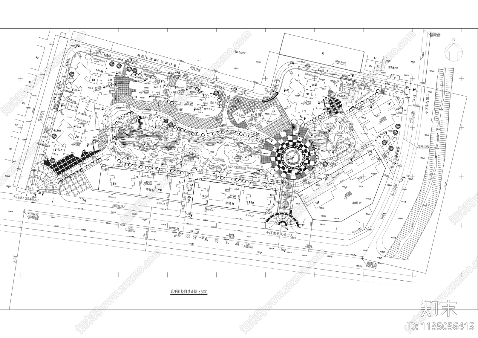 住宅小区平面图施工图下载【ID:1135056415】