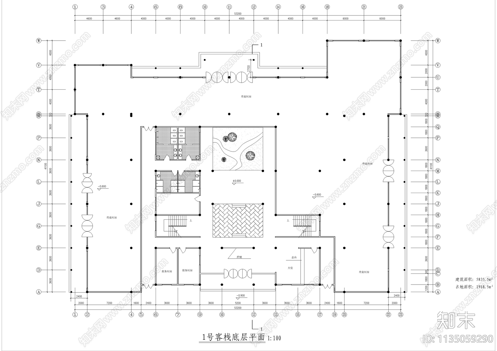 民居式客栈建筑cad施工图下载【ID:1135059290】