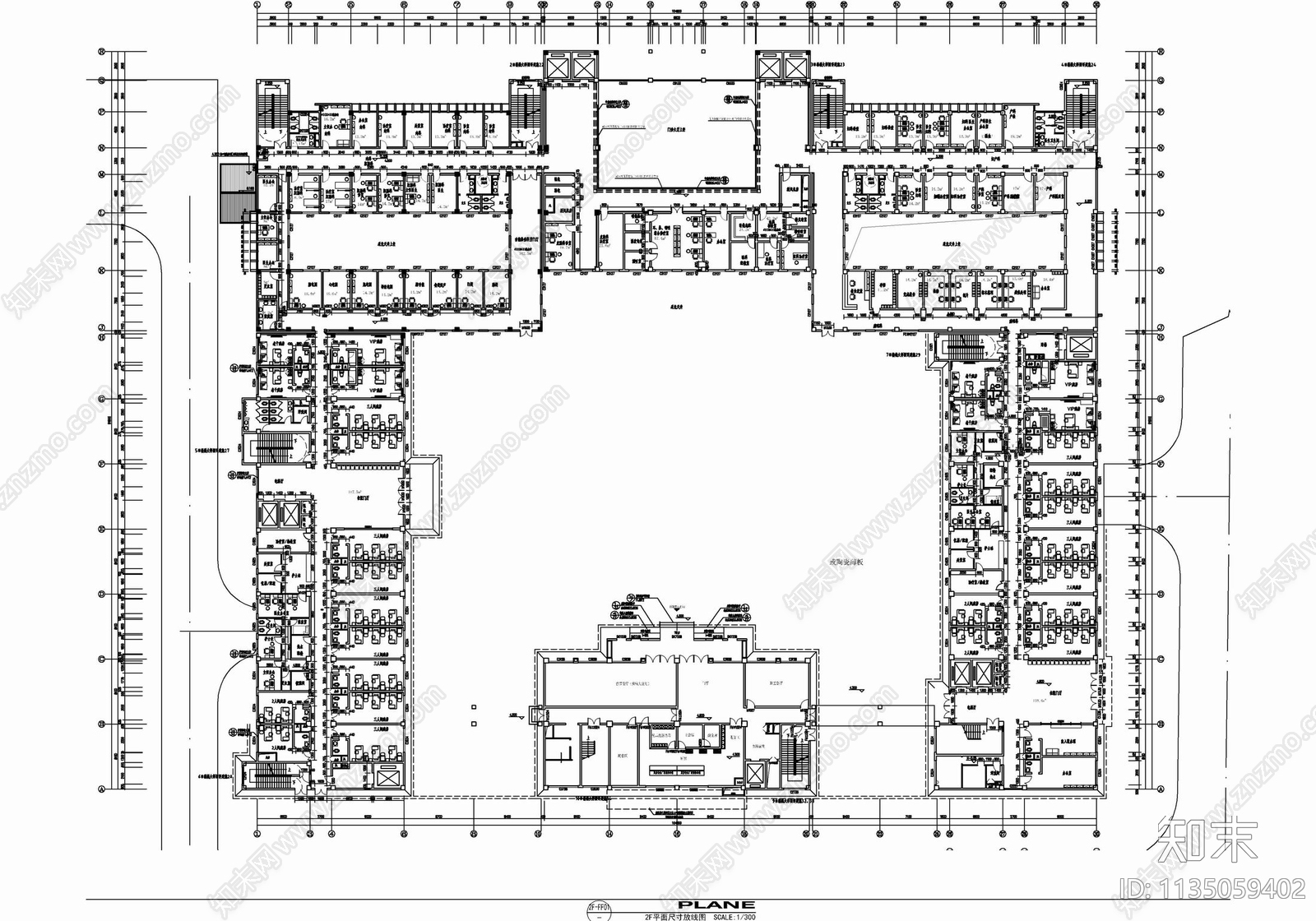 七层中医院室内cad施工图下载【ID:1135059402】