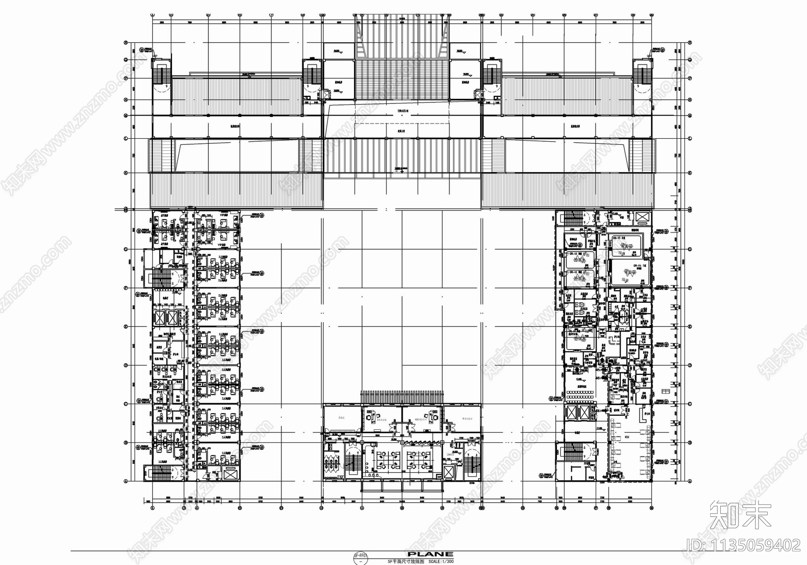 七层中医院室内cad施工图下载【ID:1135059402】