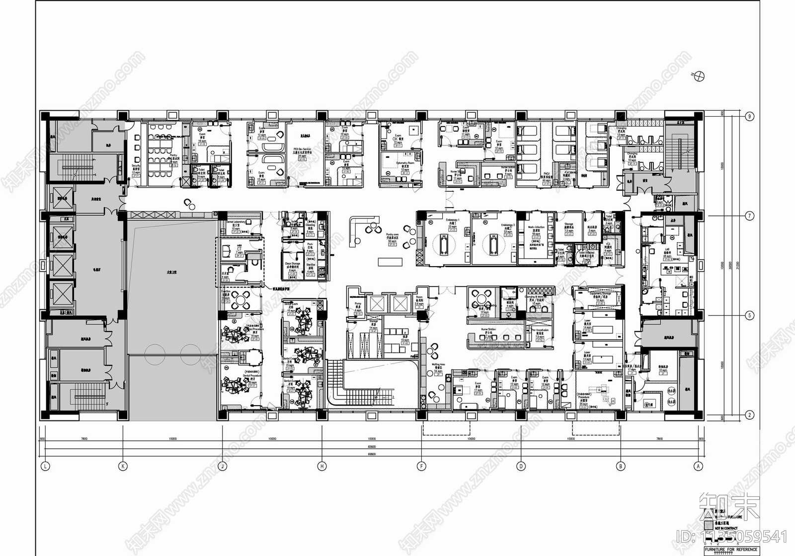 医院门诊部室内cad施工图下载【ID:1135059541】