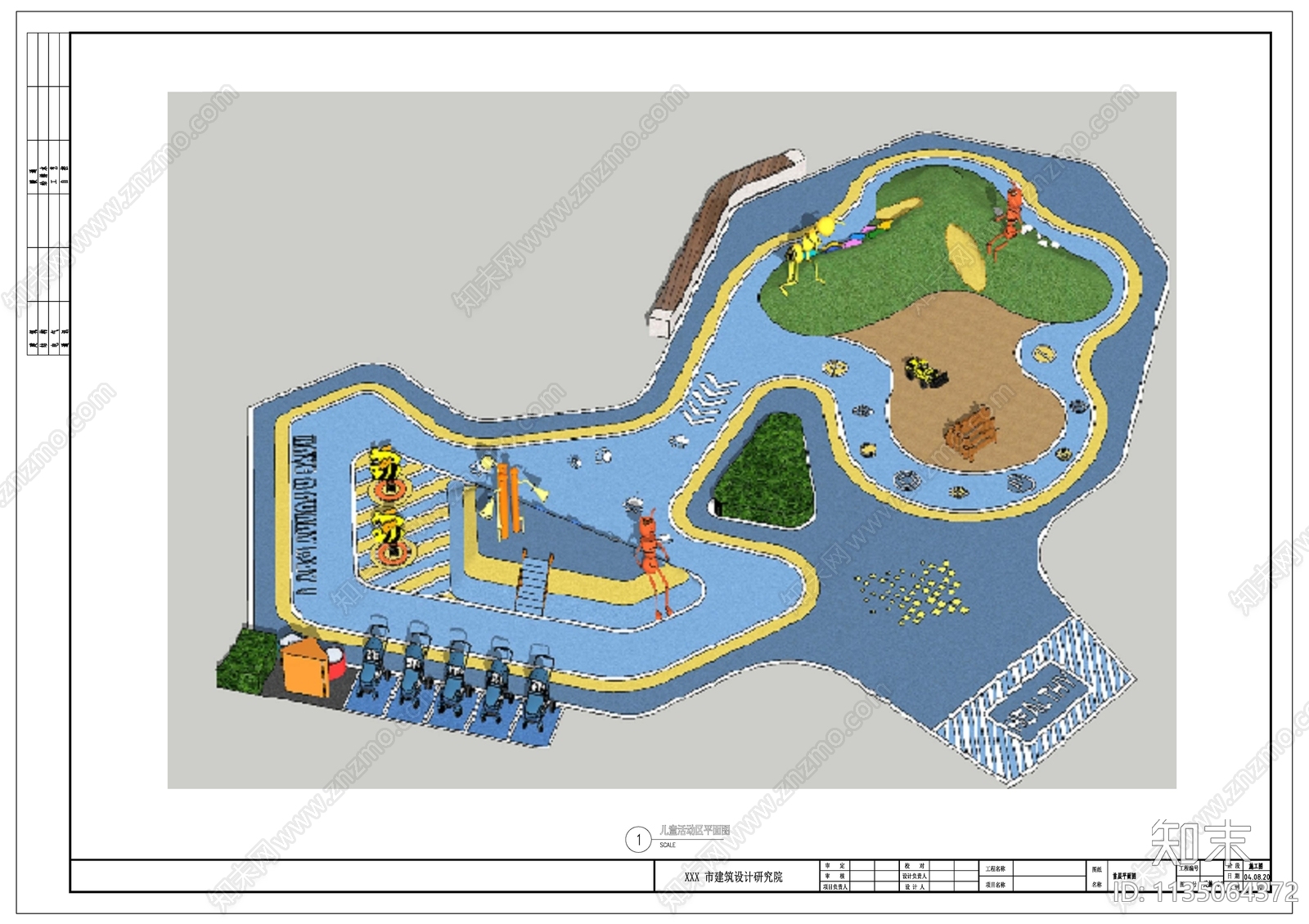 蚁人儿童活动区cad施工图下载【ID:1135064372】