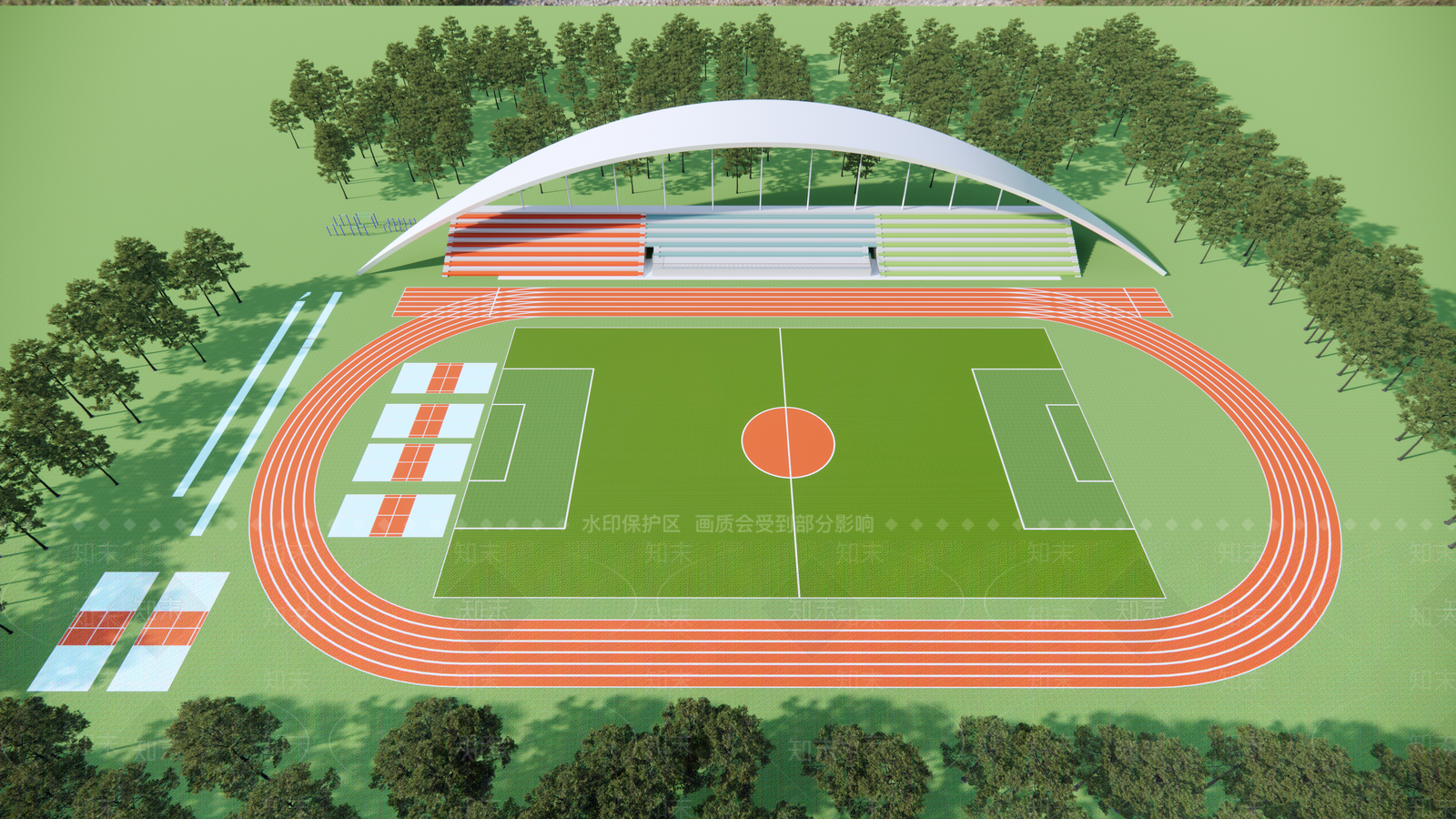 现代足球场SU模型下载【ID:1135065199】