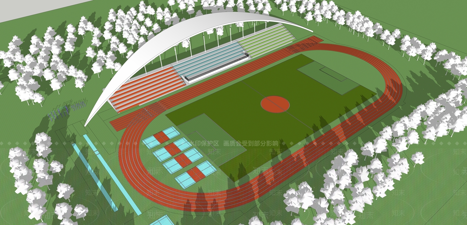 现代足球场SU模型下载【ID:1135065199】
